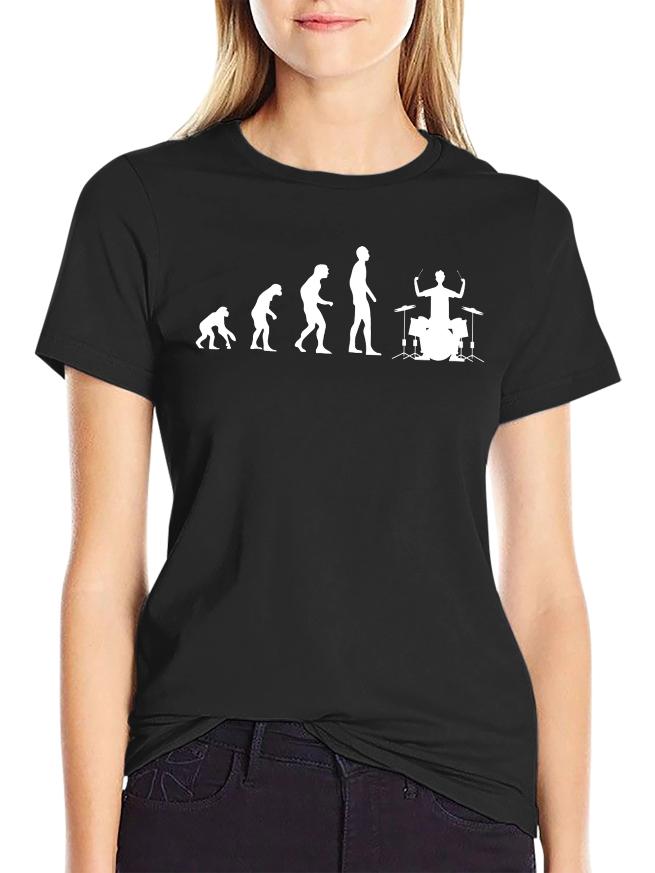 Evolution of Drumming Black T-Shirt