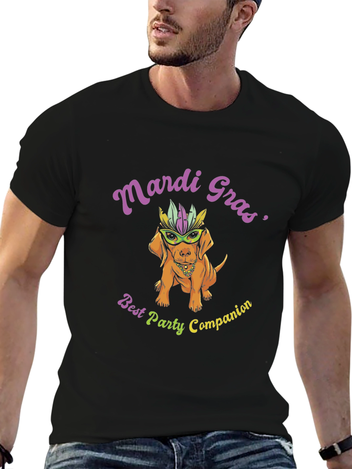 Mardi Gras Dog T-Shirt - Best Party Companion