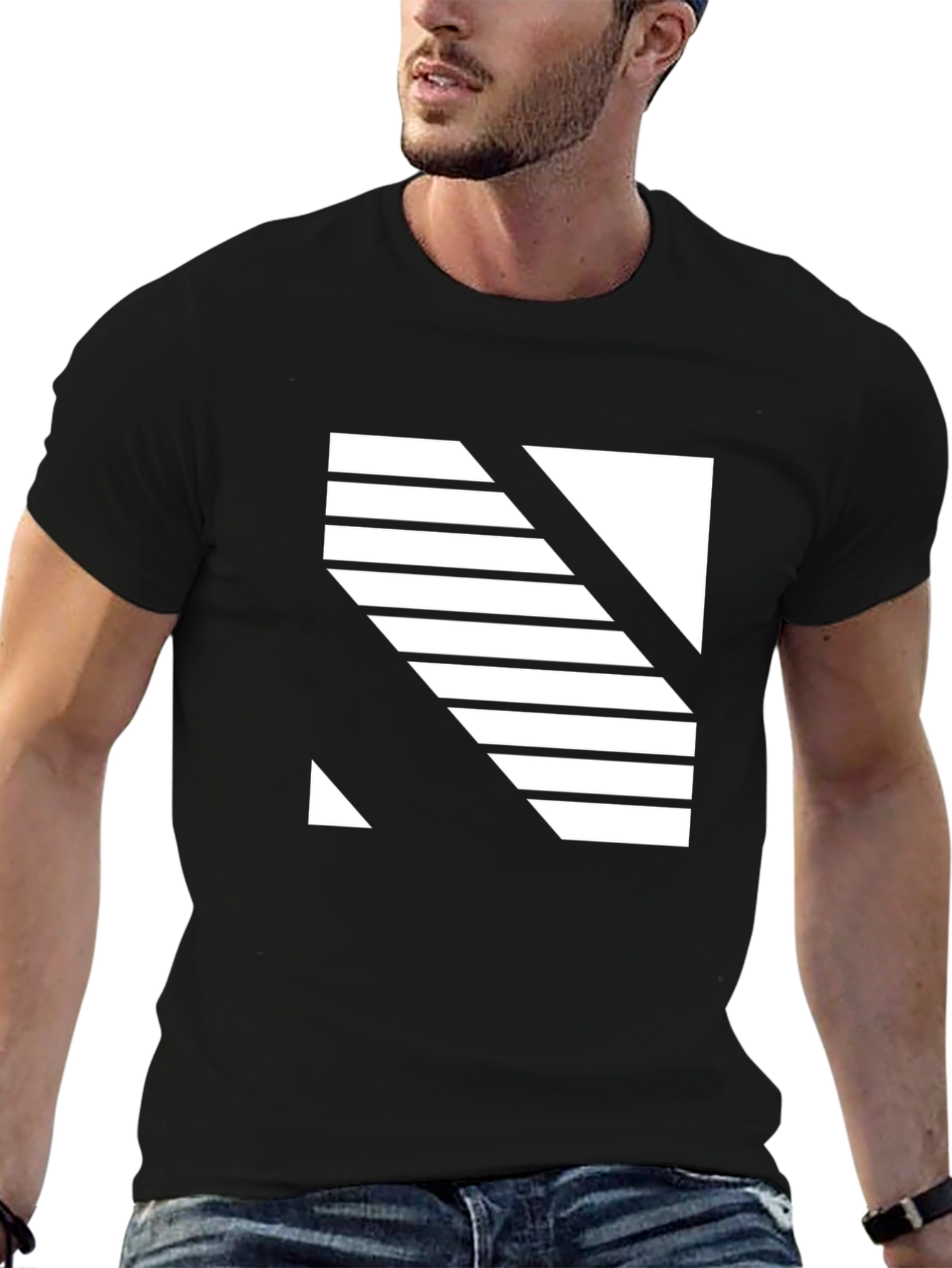Modern Graphic Black T-Shirt