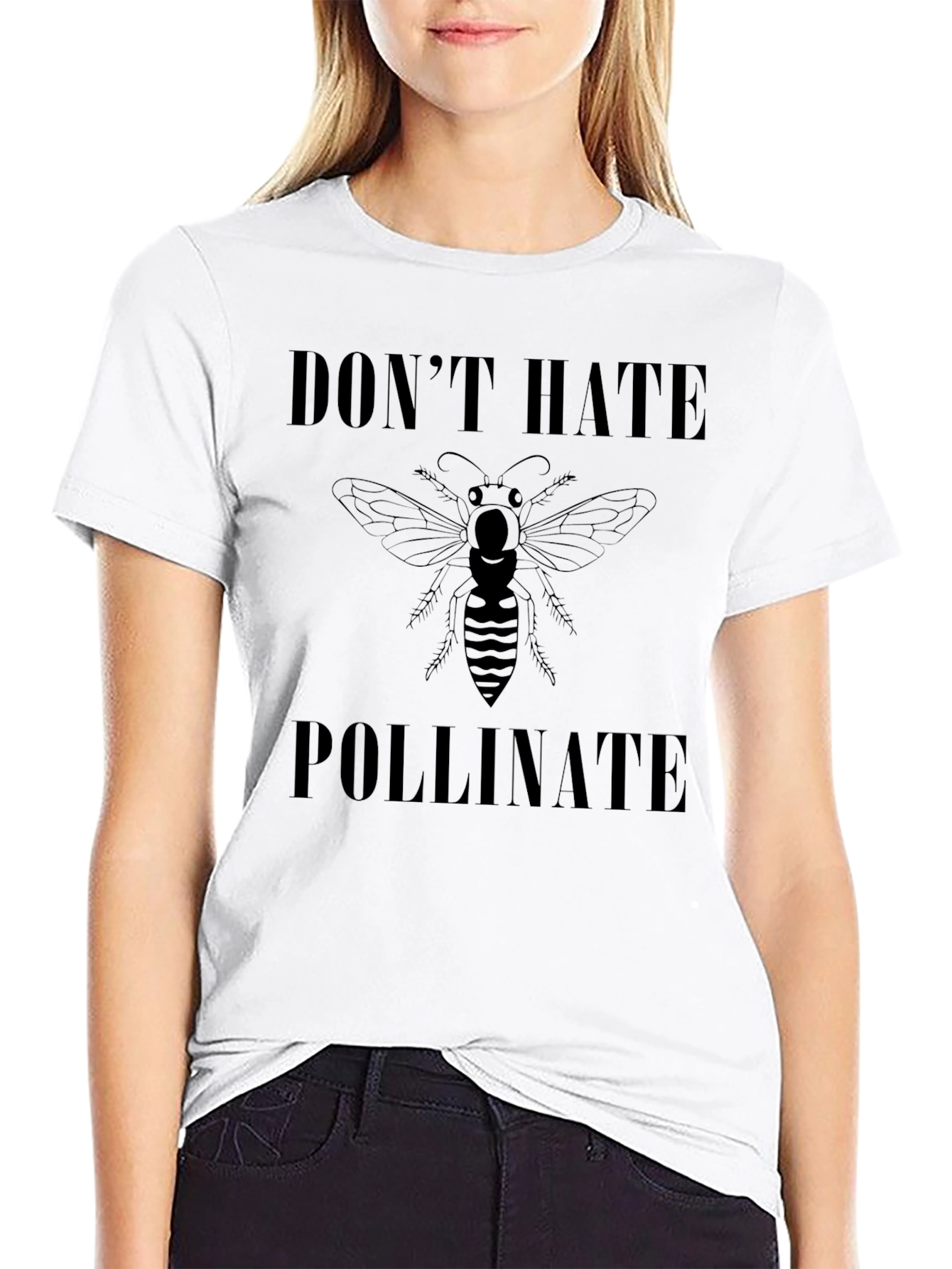Dont Hate Pollinate T-Shirt - Black Graphic Tee