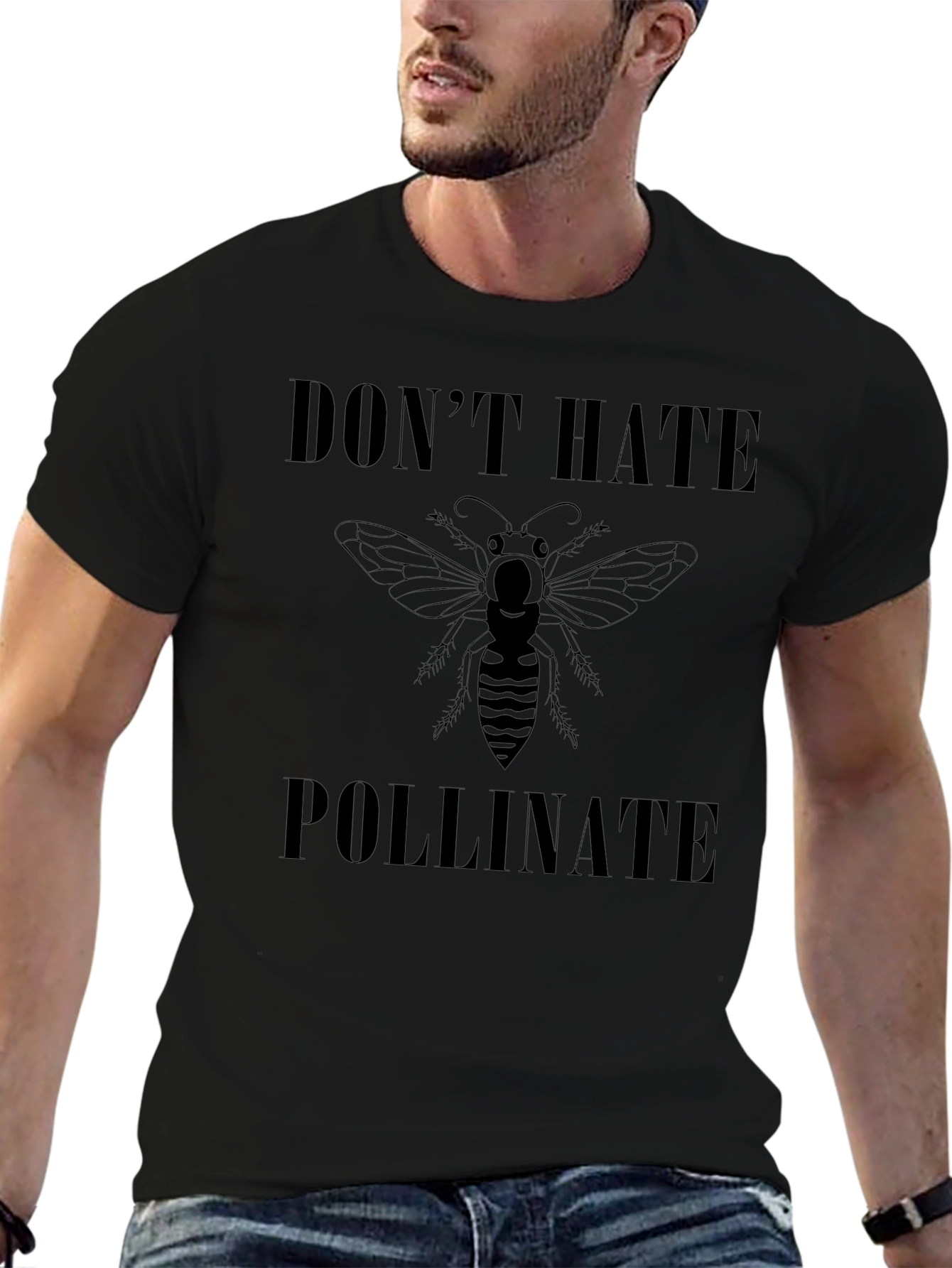 Dont Hate Pollinate T-Shirt - Black Graphic Tee