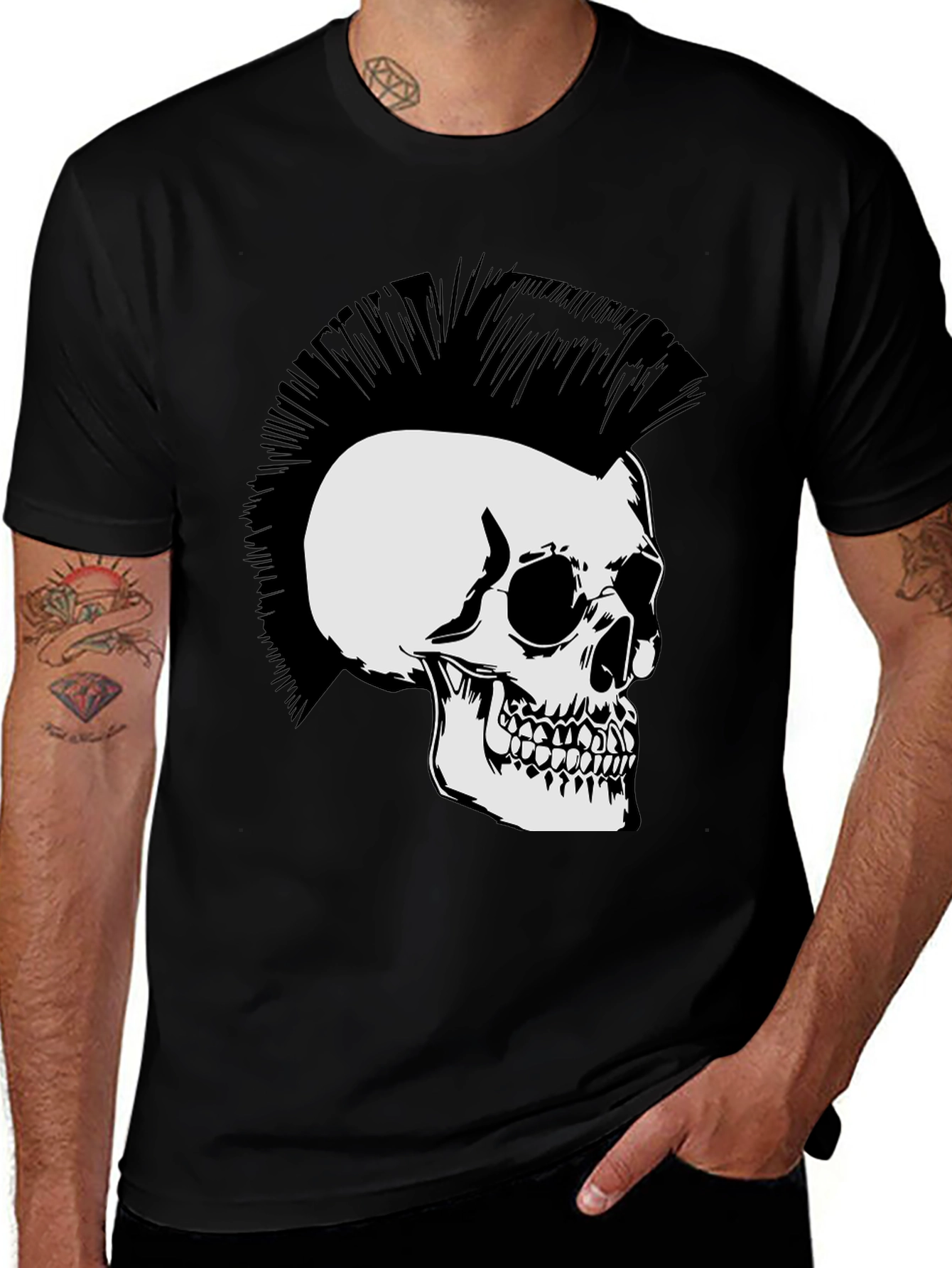 Punk Skull Graphic T-Shirt - Rocker Style
