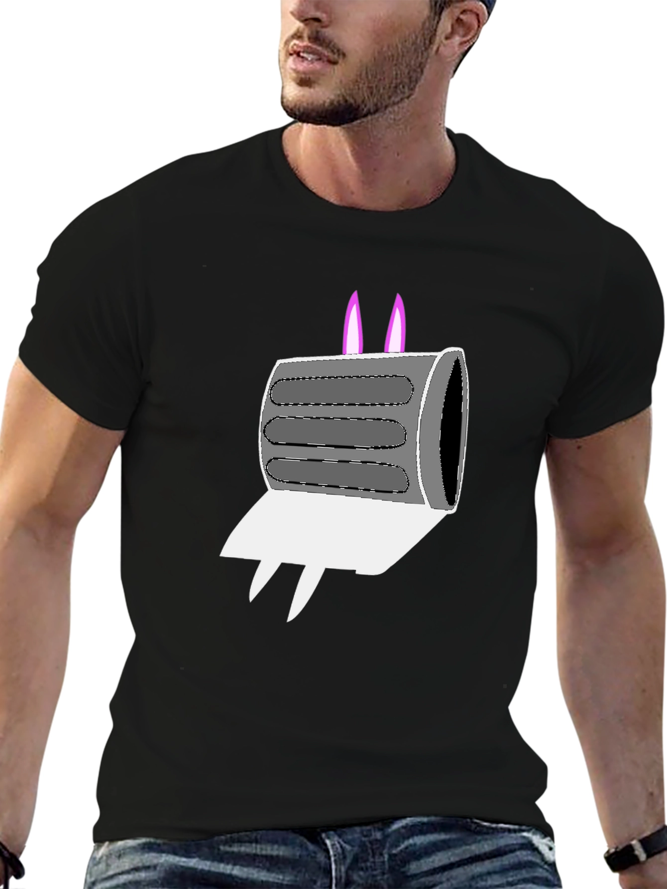 Cartoon Toaster Bunny Graphic Tee