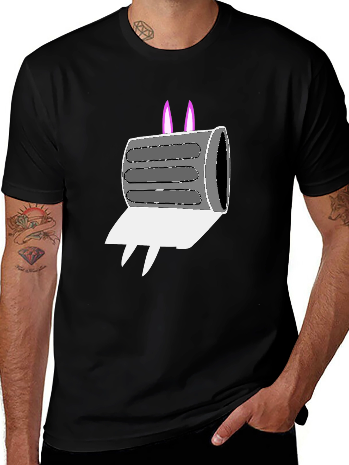 Cartoon Toaster Bunny Graphic Tee