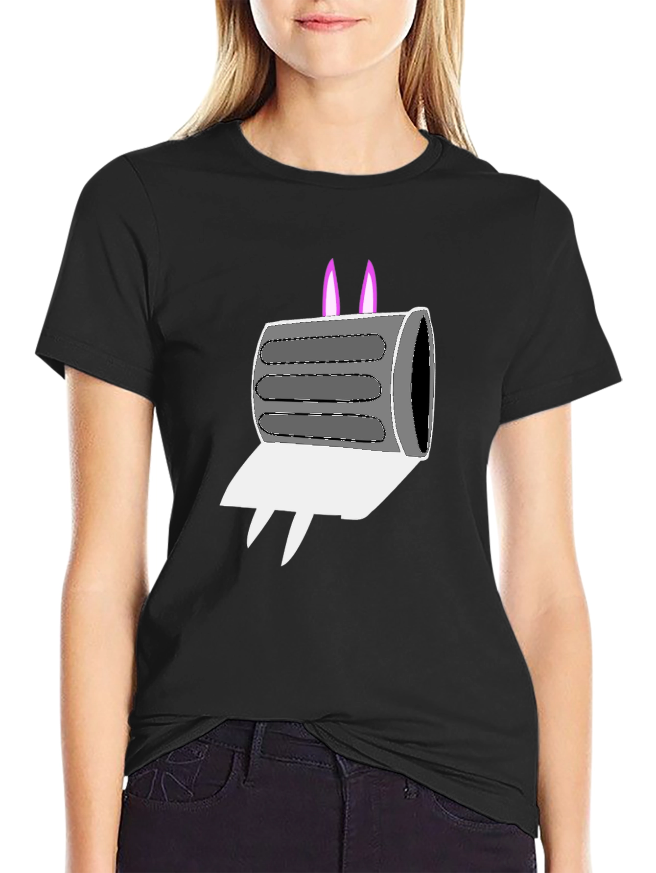 Cartoon Toaster Bunny Graphic Tee