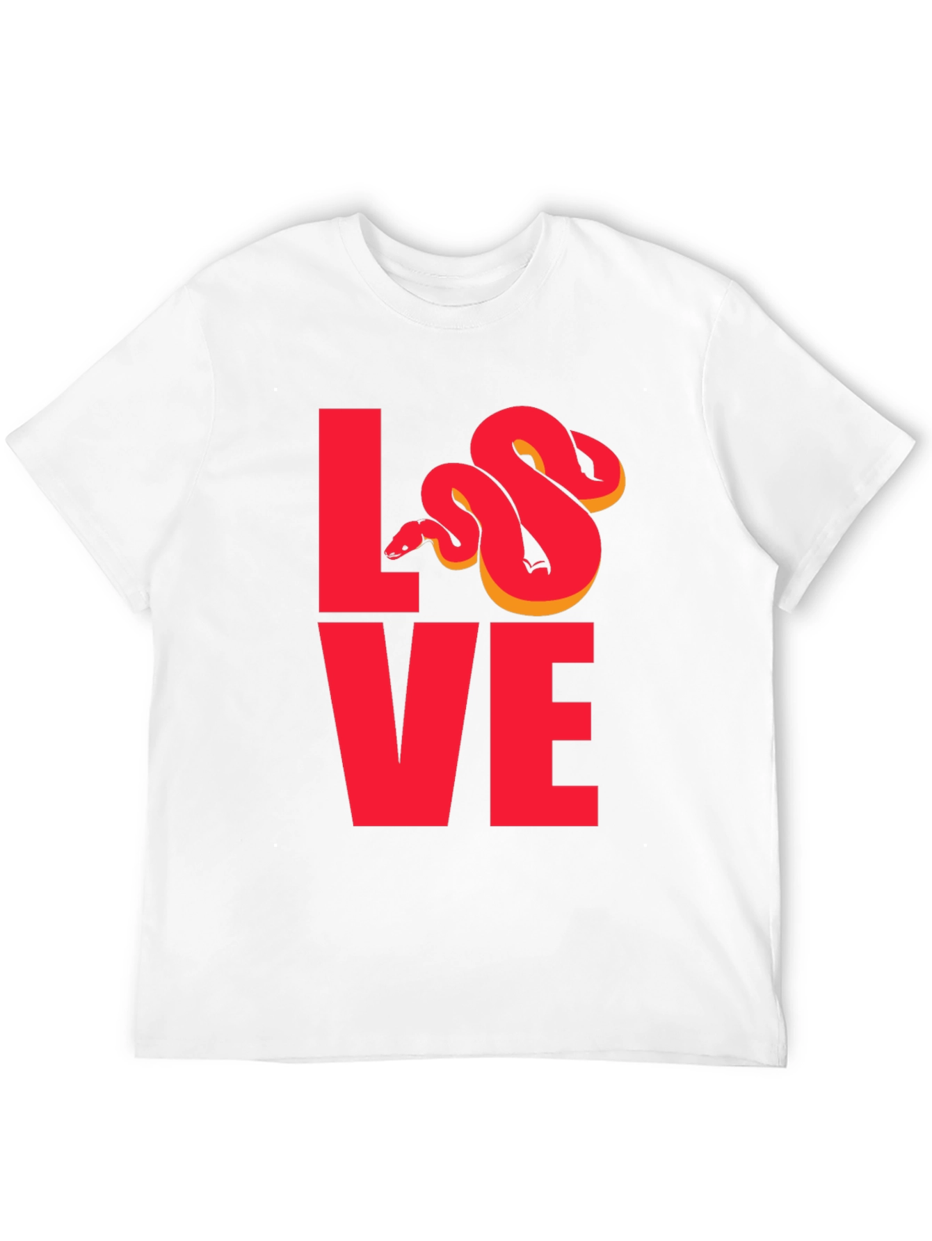 Snake Love Graphic T-Shirt - Red Design