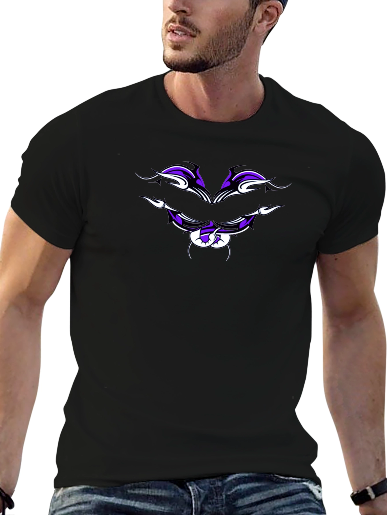 Tribal Scorpion Graphic Black Tee