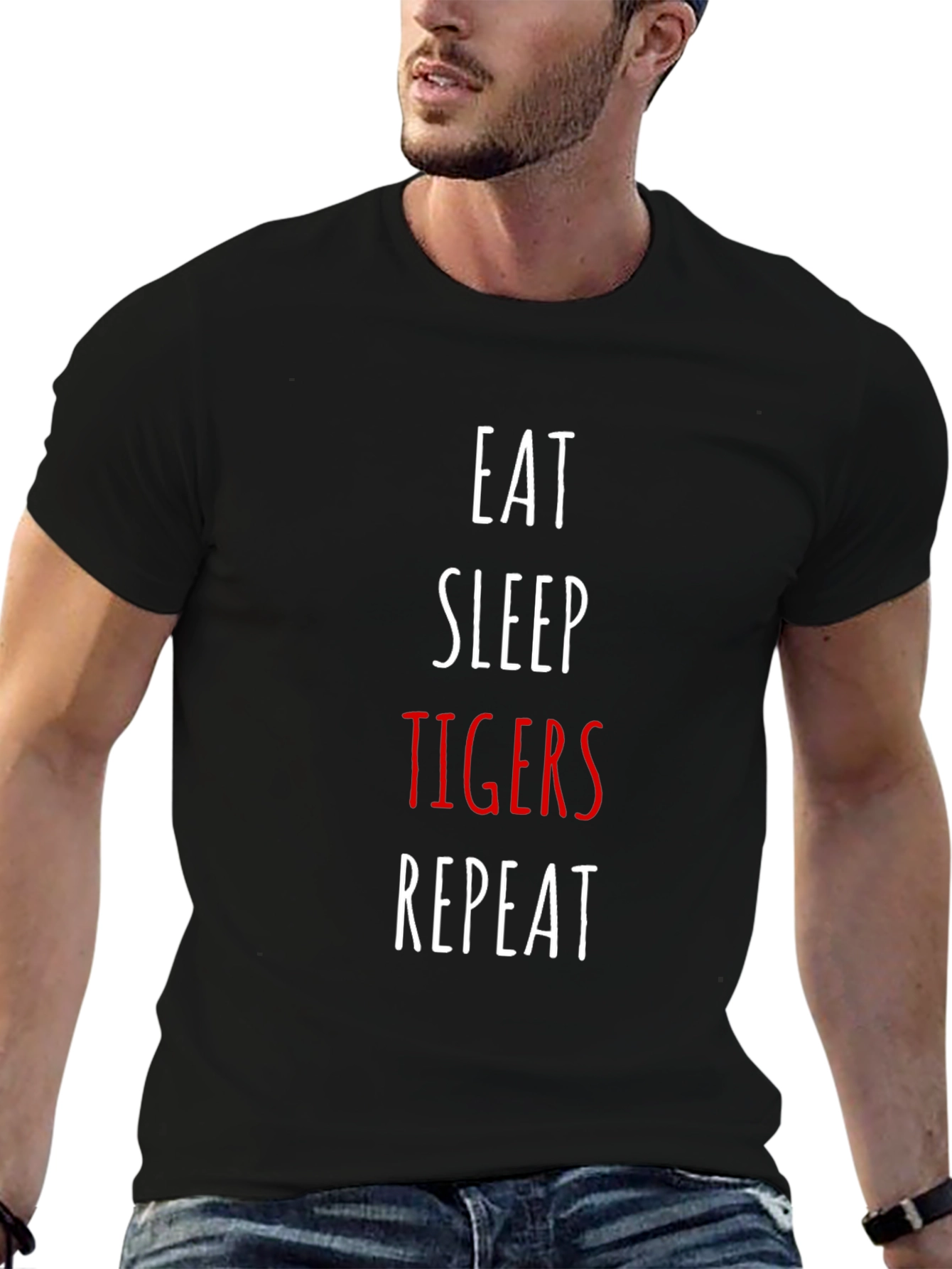 Eat Sleep Tigers Repeat Graphic T-Shirt