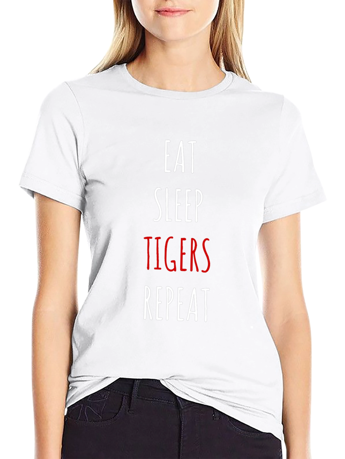 Eat Sleep Tigers Repeat Graphic T-Shirt