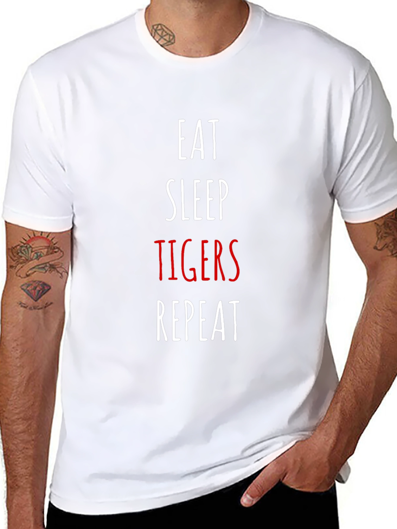 Eat Sleep Tigers Repeat Graphic T-Shirt