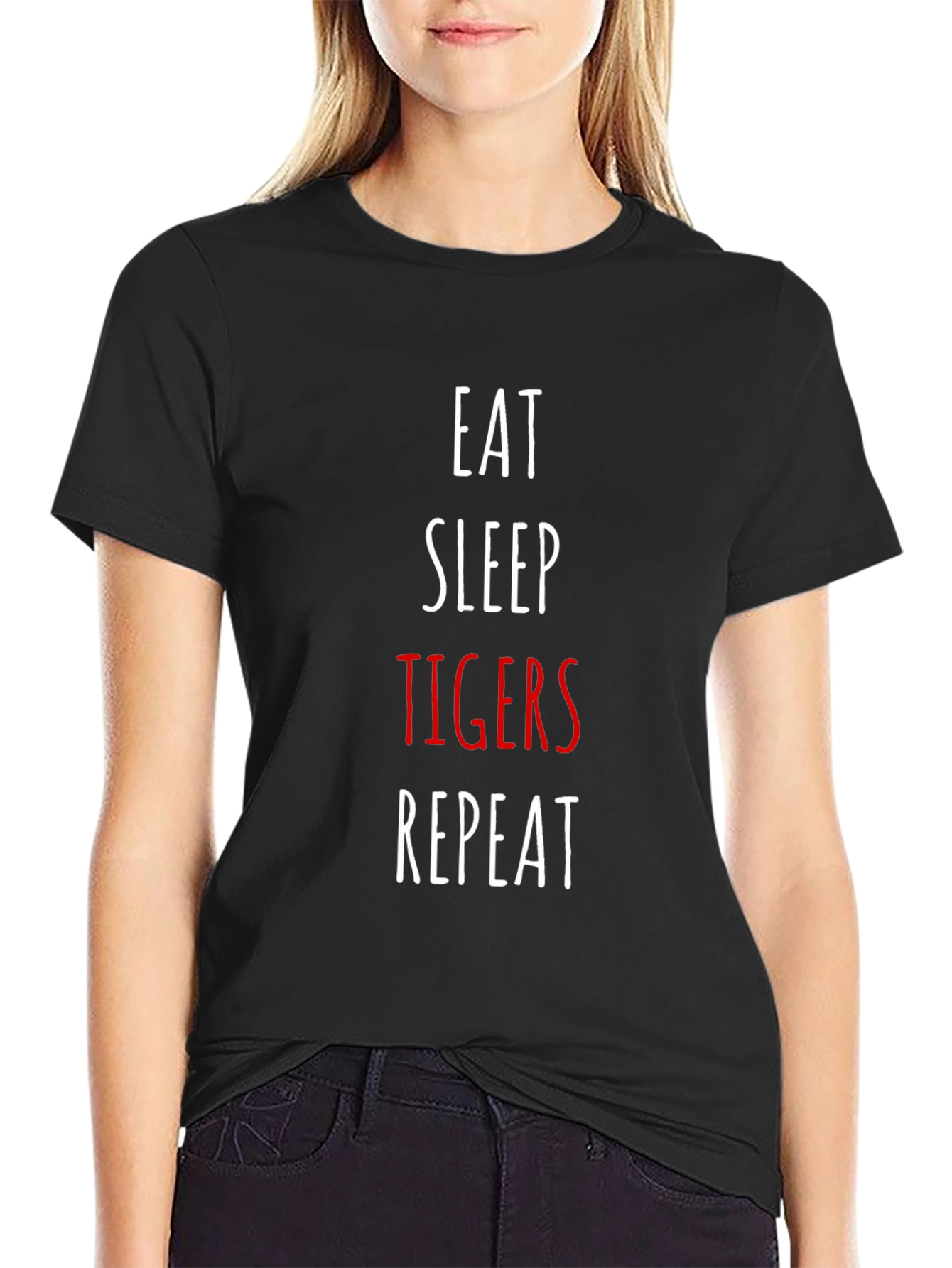 Eat Sleep Tigers Repeat Graphic T-Shirt