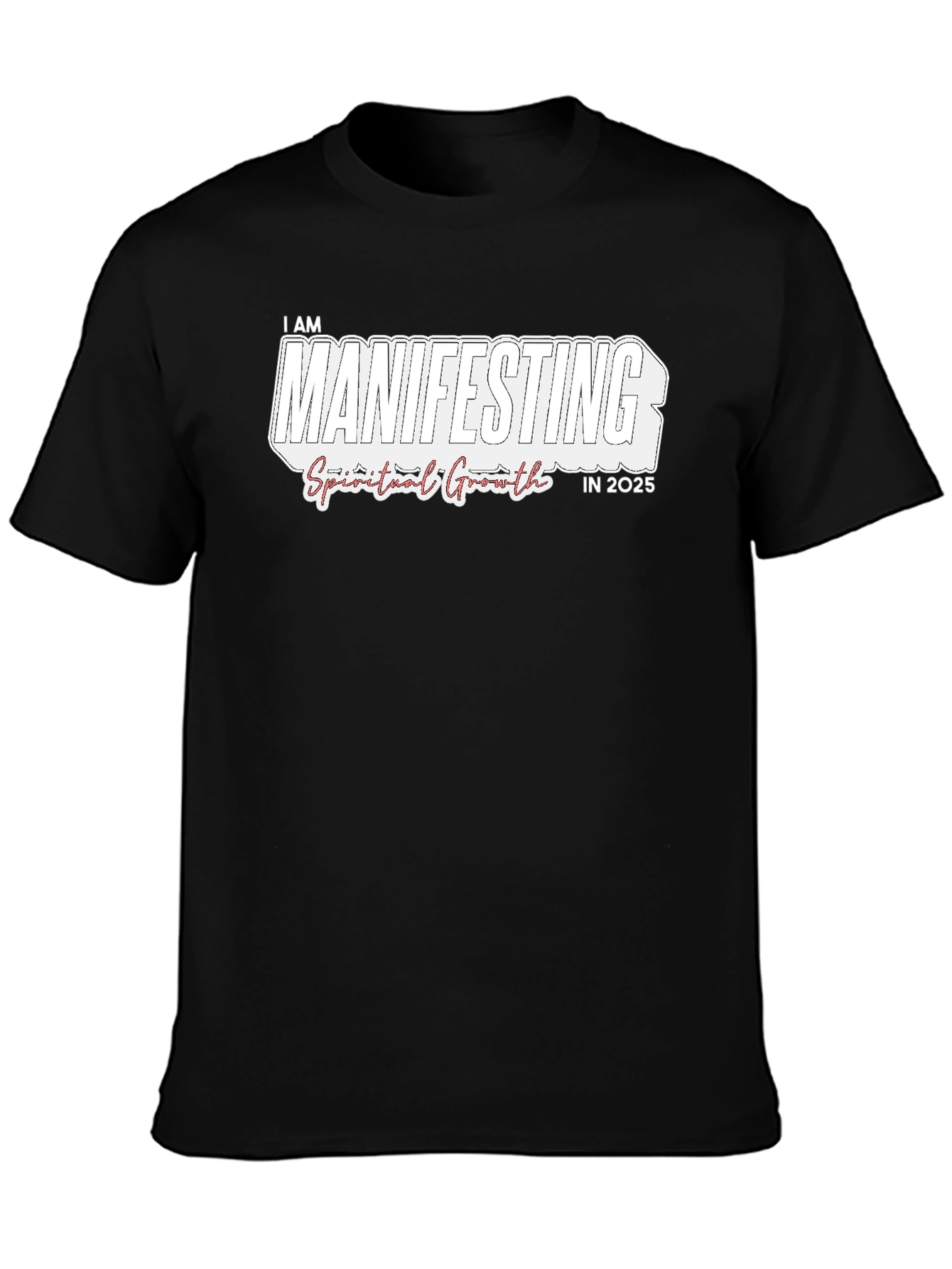 Manifesting Spiritual Growth in 2025 Black T-Shirt