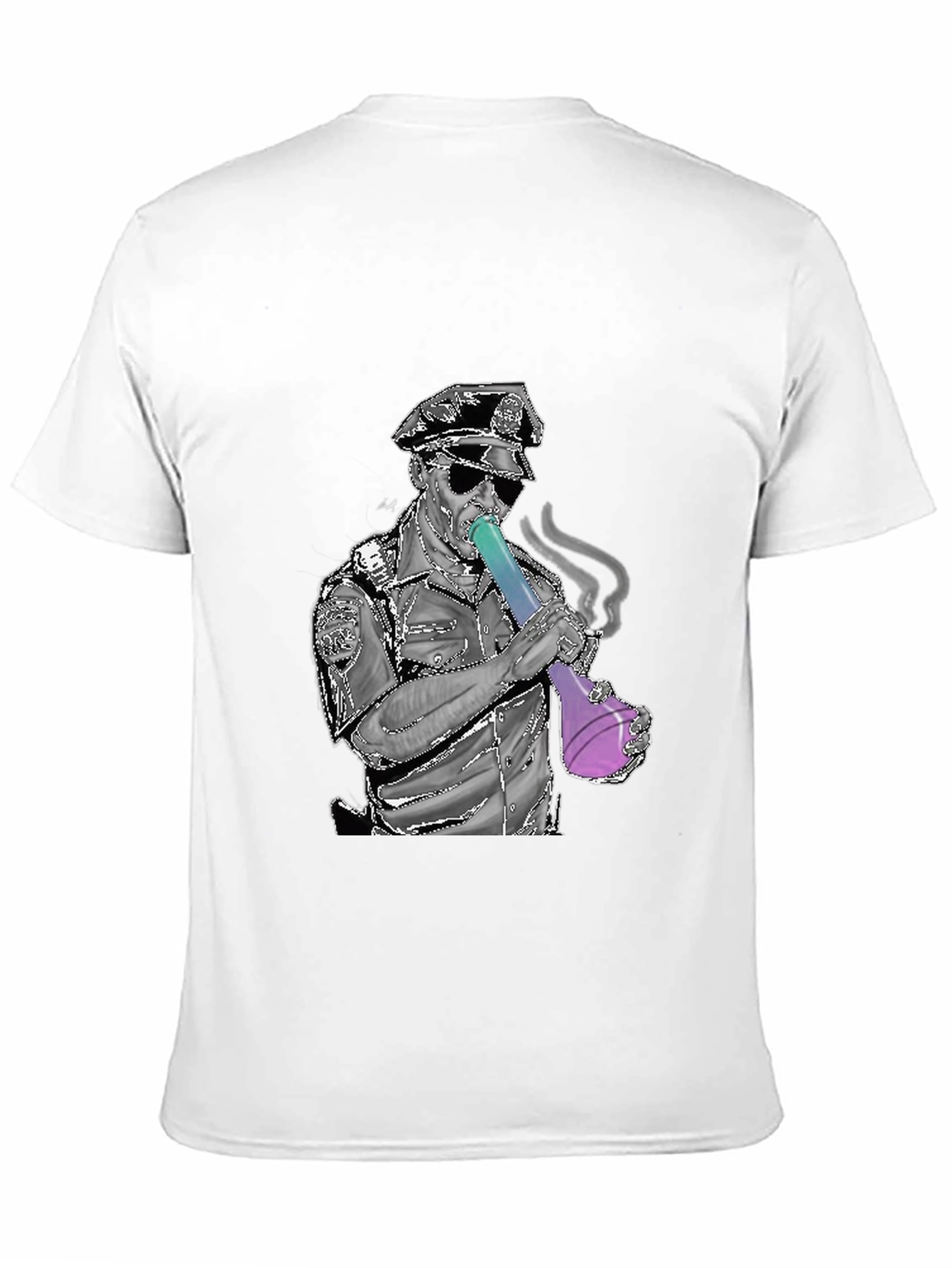 Police Bong Graphic T-Shirt - Black