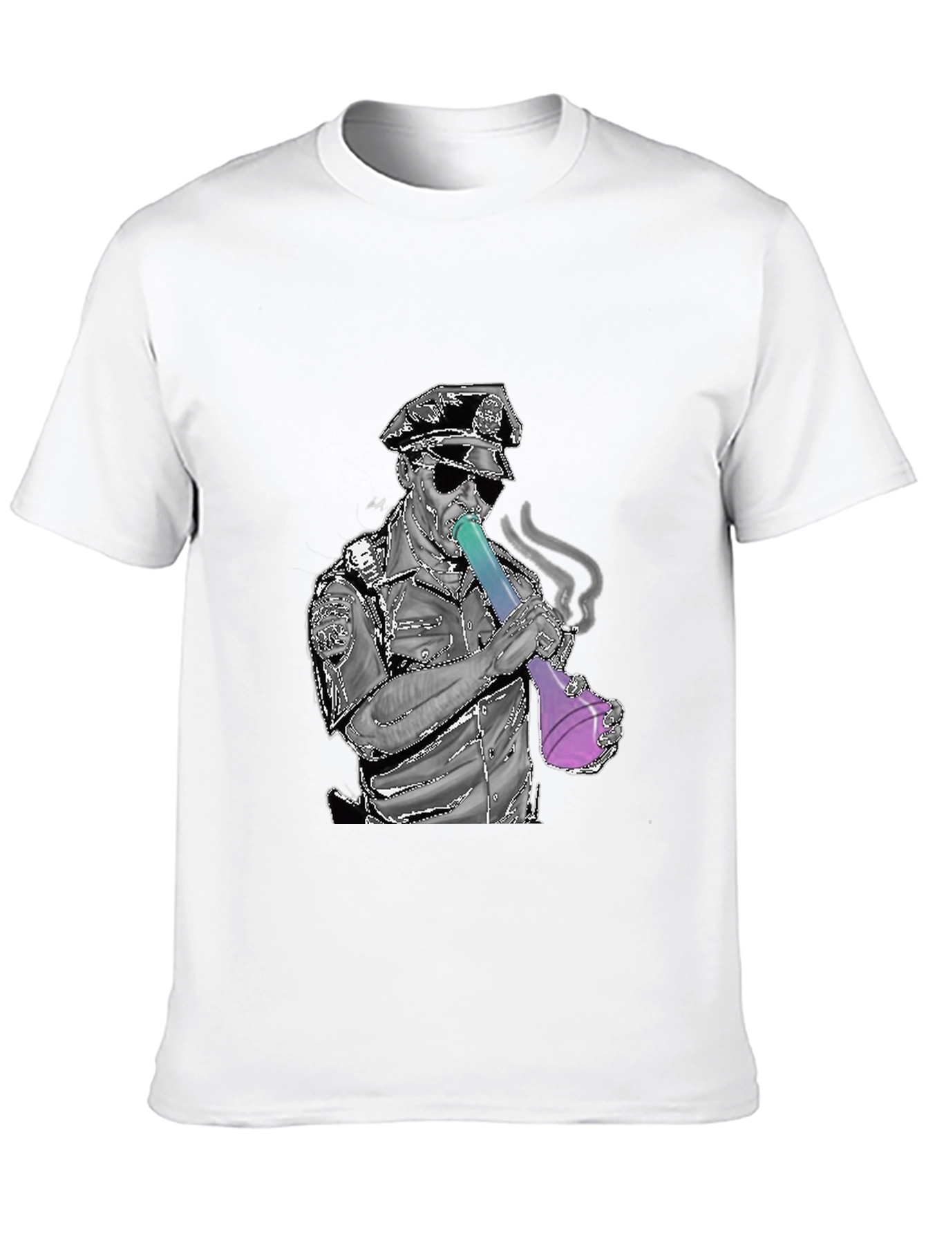 Police Bong Graphic T-Shirt - Black