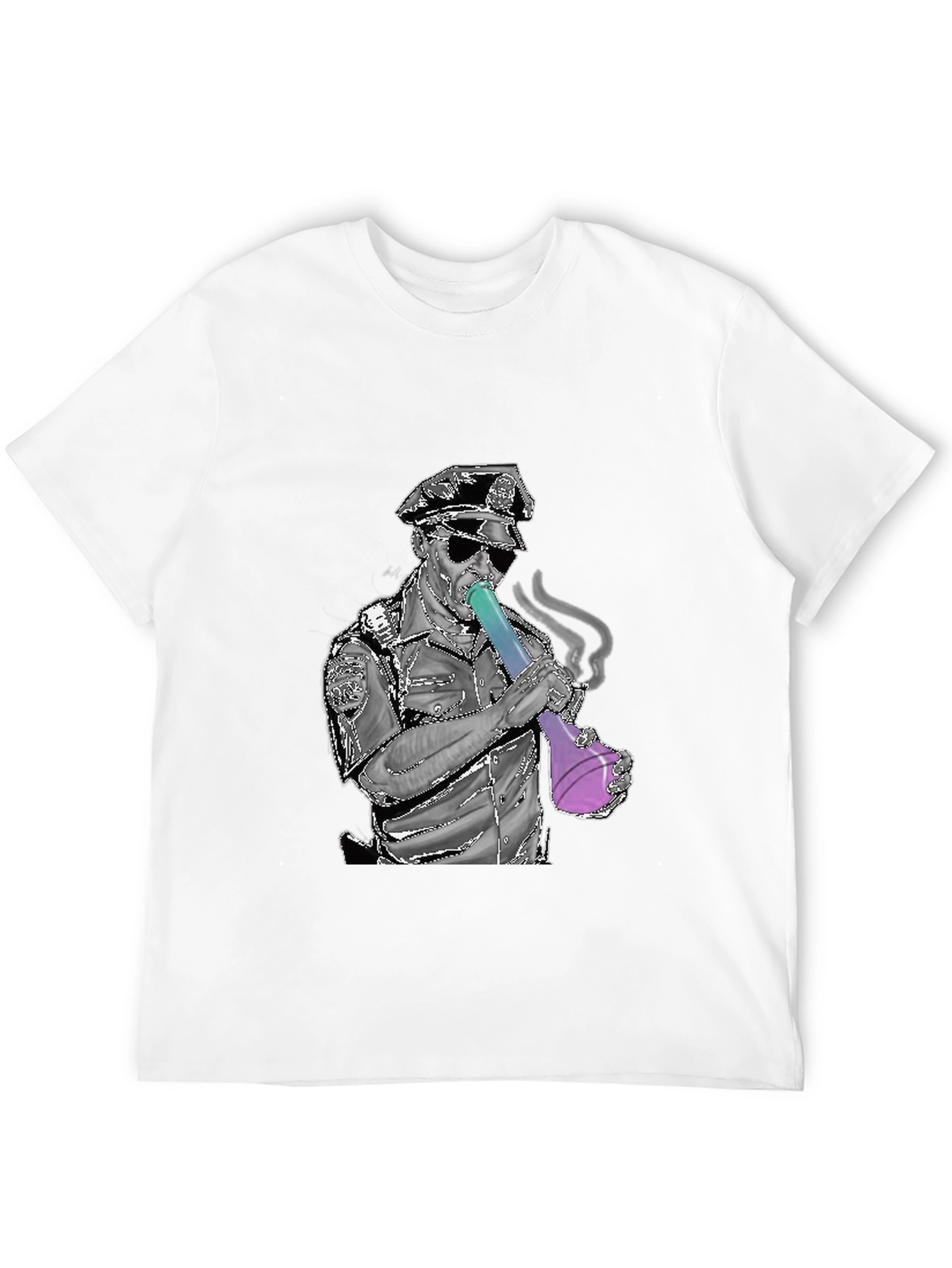 Police Bong Graphic T-Shirt - Black