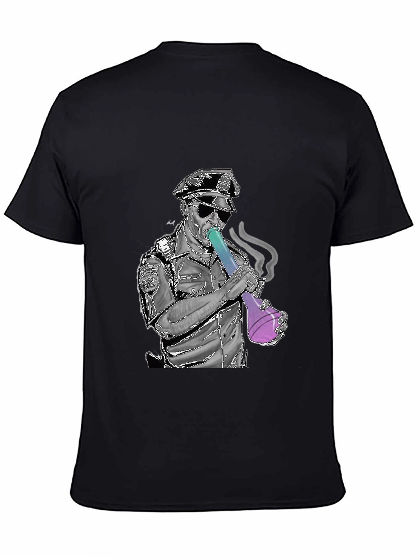 Police Bong Graphic T-Shirt - Black