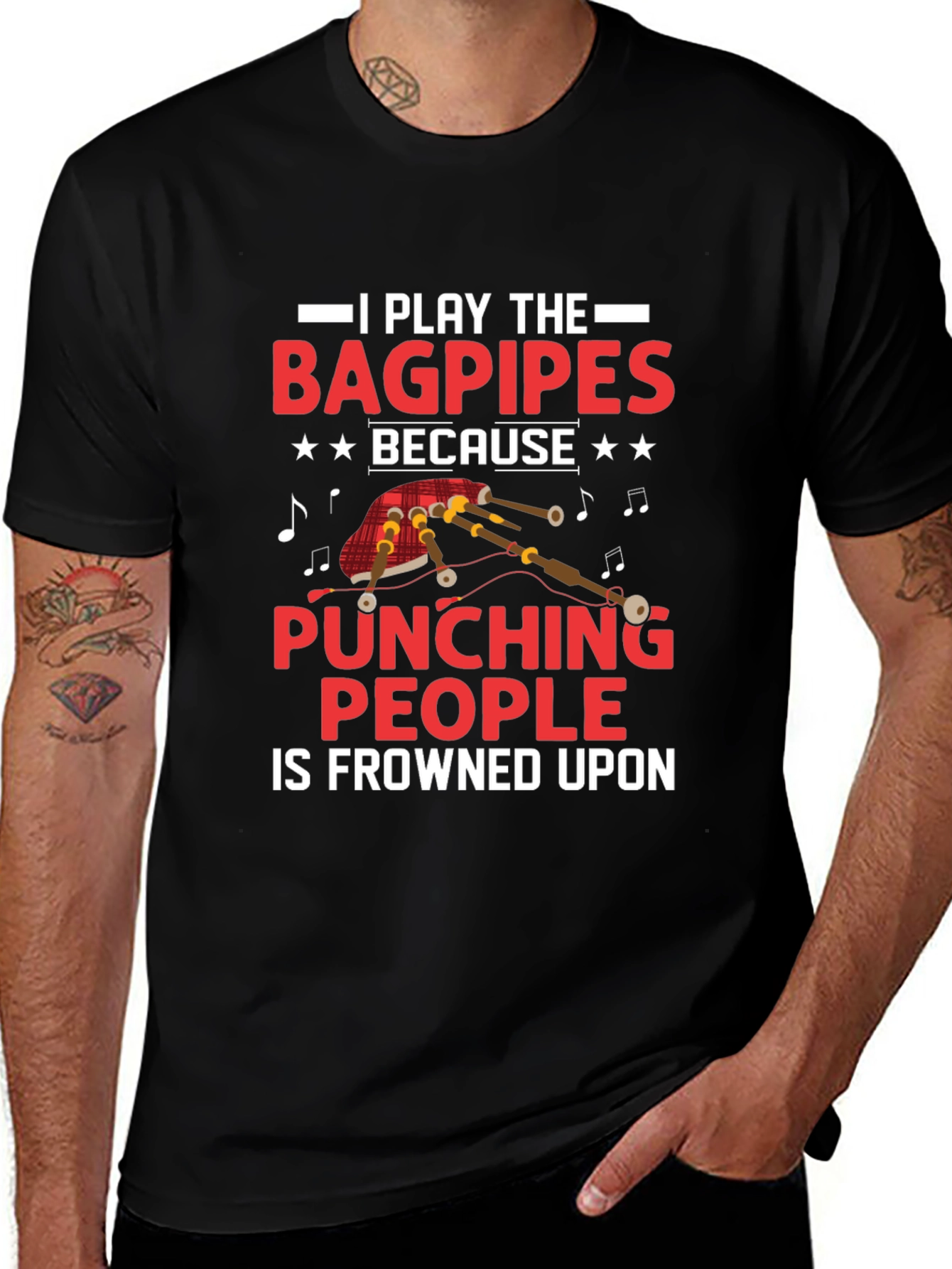 Bagpipes Pun T-Shirt - Funny Music Tee