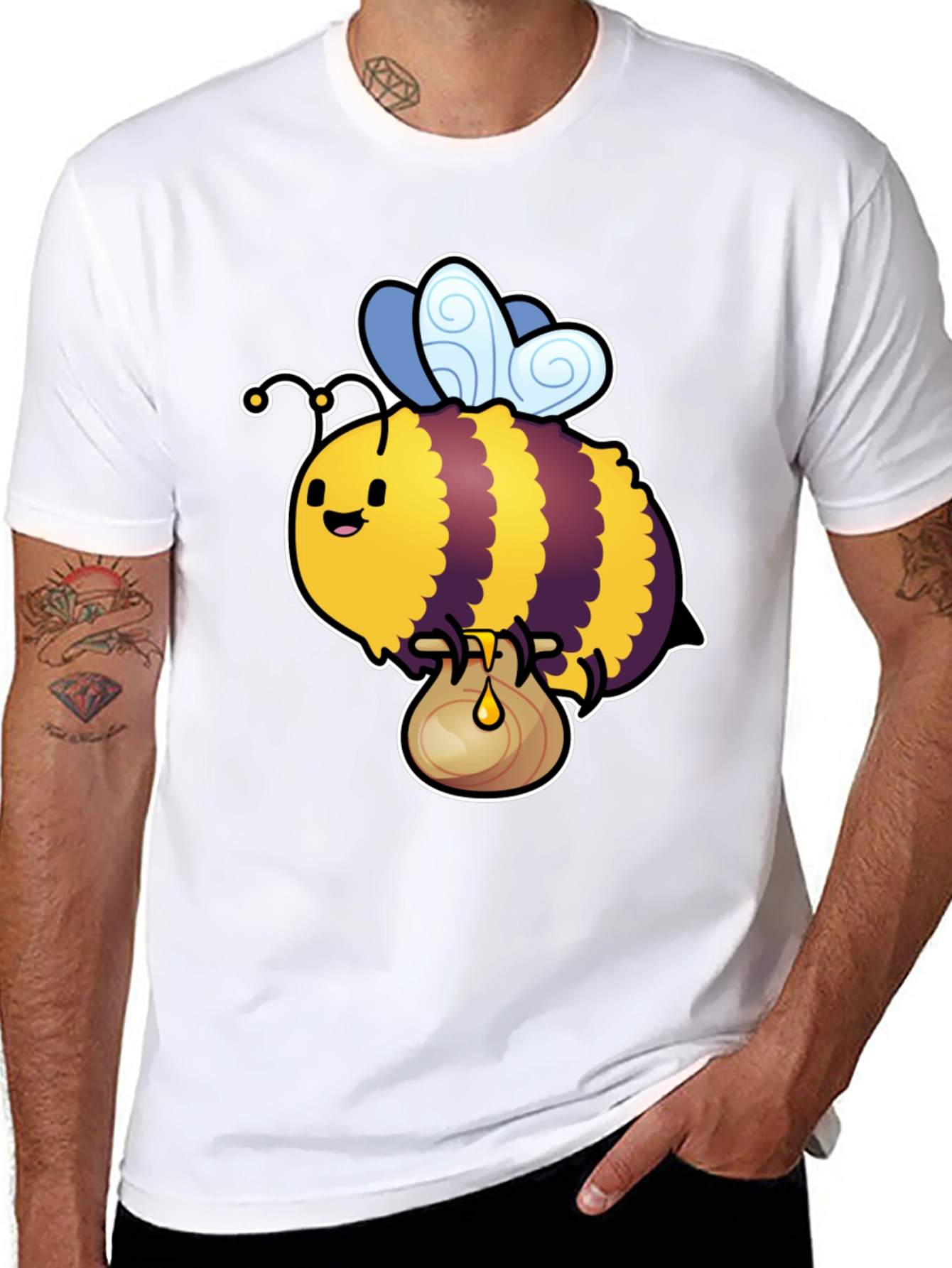 Cute Bee Cartoon T-Shirt
