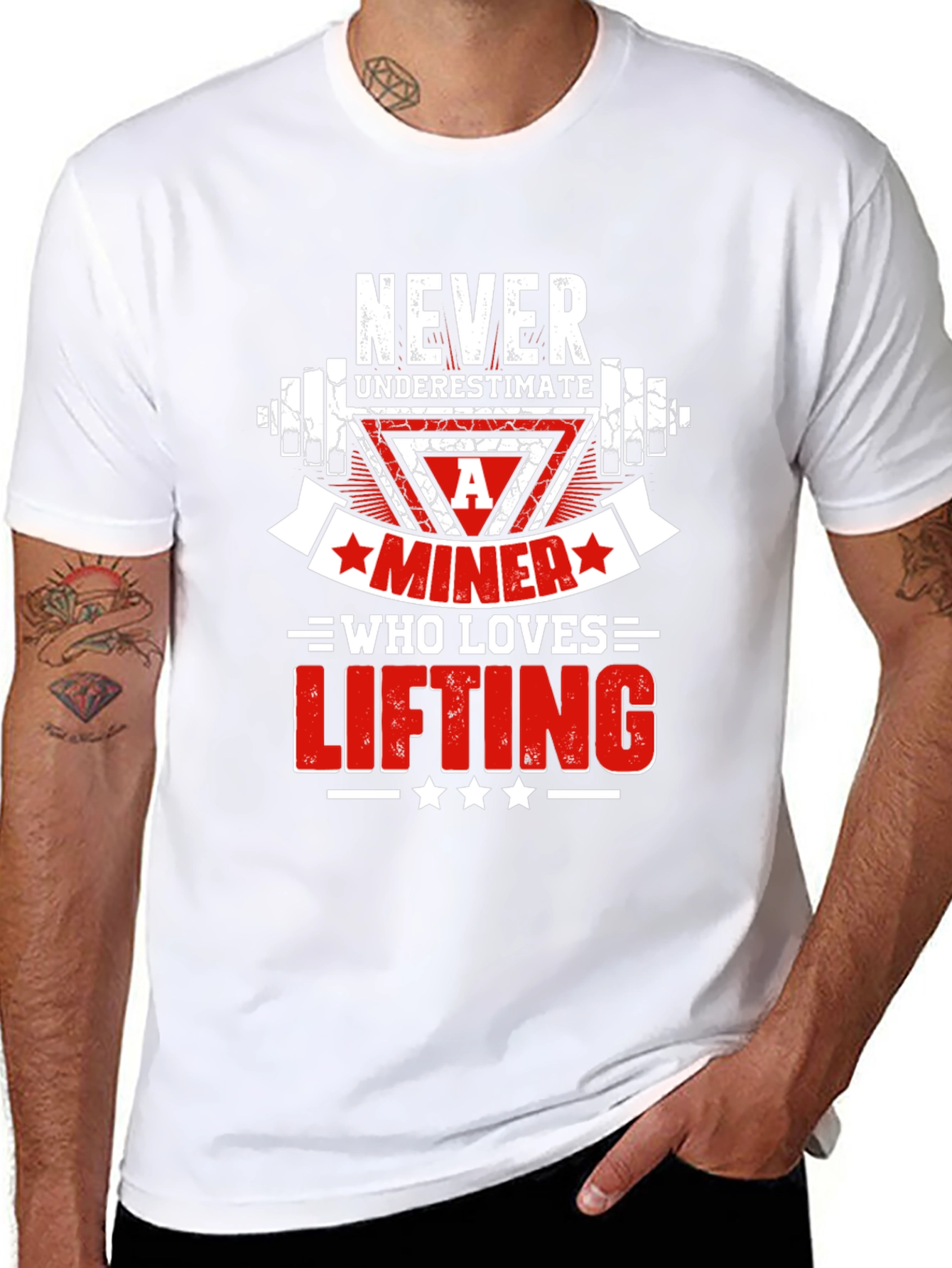 Never Underestimate A Miner Who Loves Lifting T-Shirt