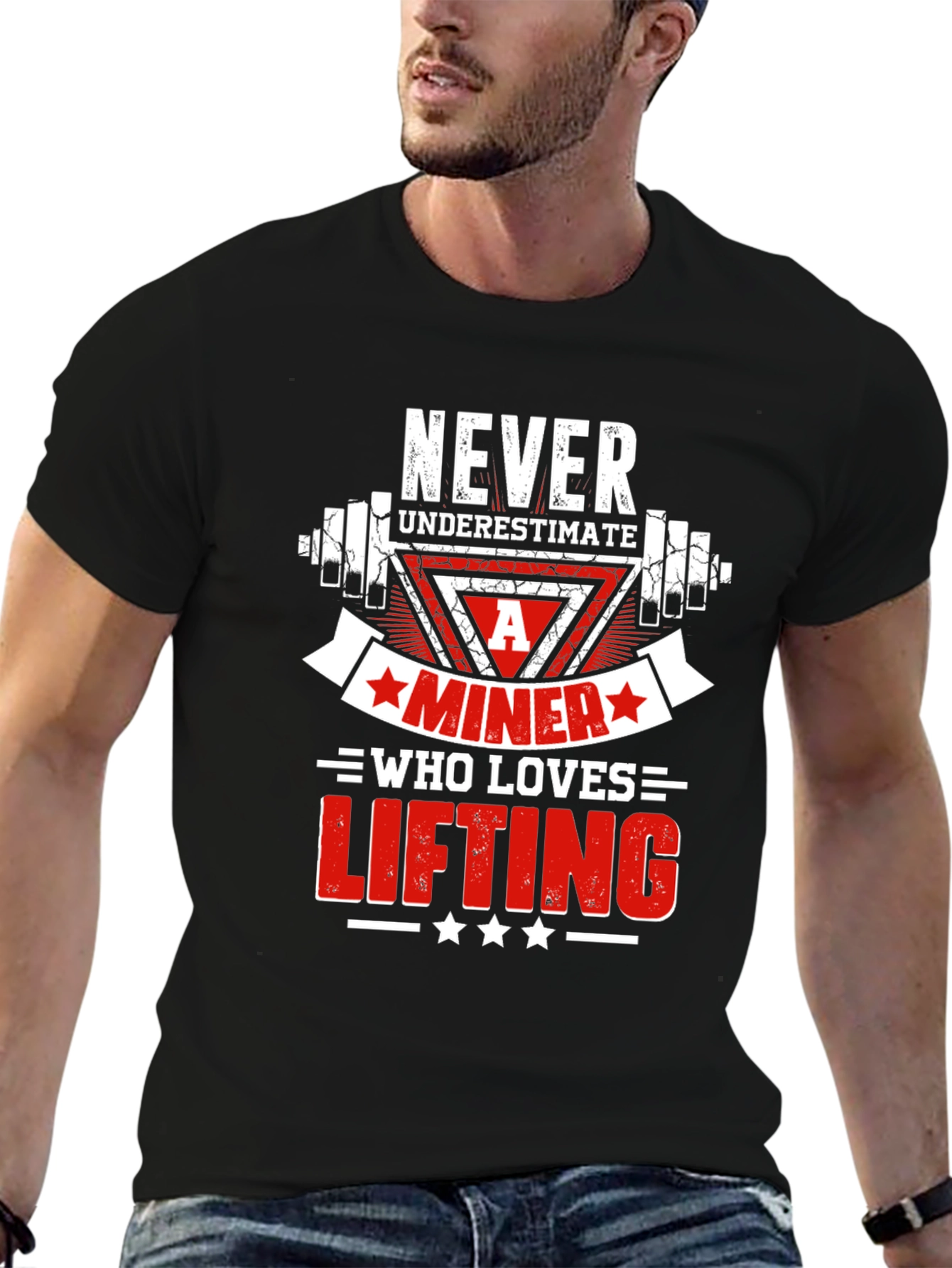 Never Underestimate A Miner Who Loves Lifting T-Shirt