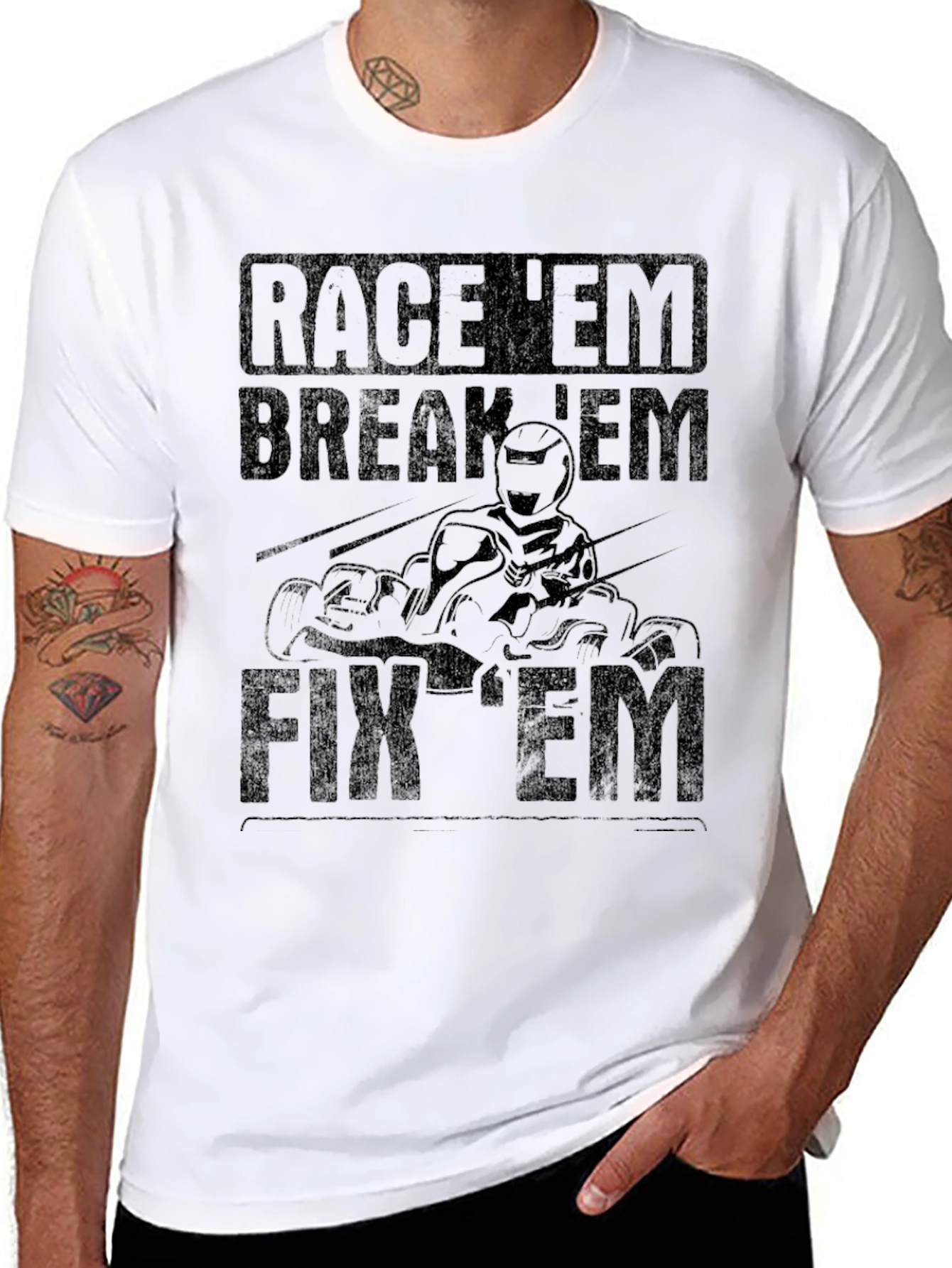 Race Em Break Em Fix Em Kart Racing T-Shirt