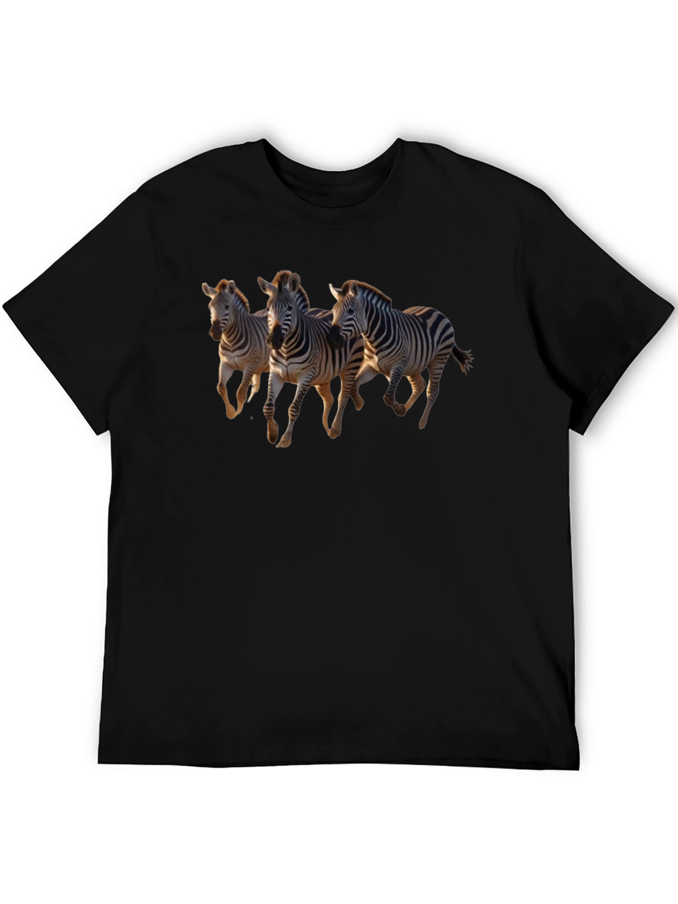 Zebra Graphic Tee - Black Crew Neck