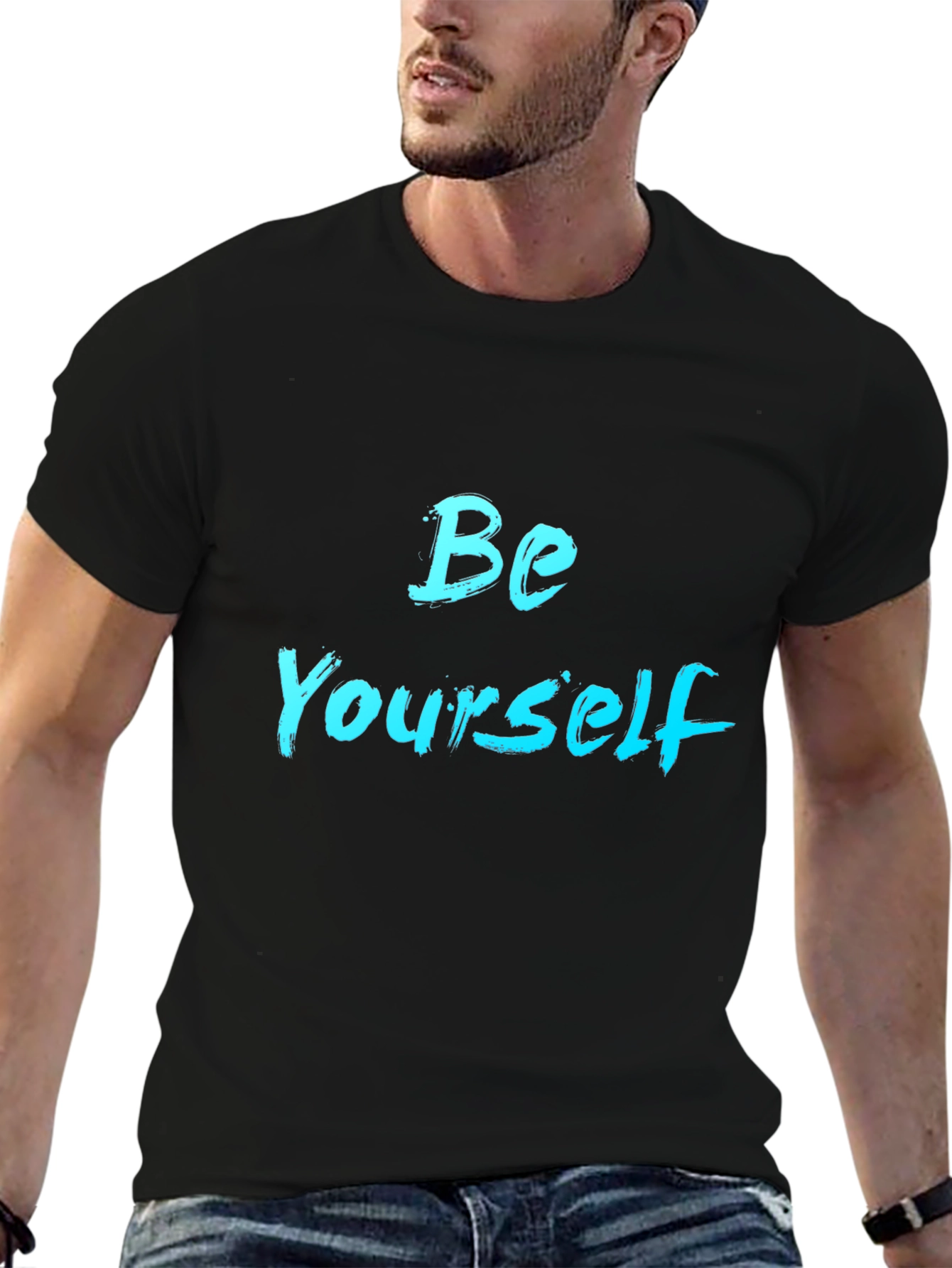 Be Yourself Black T-Shirt - Inspiring Graphic Tee