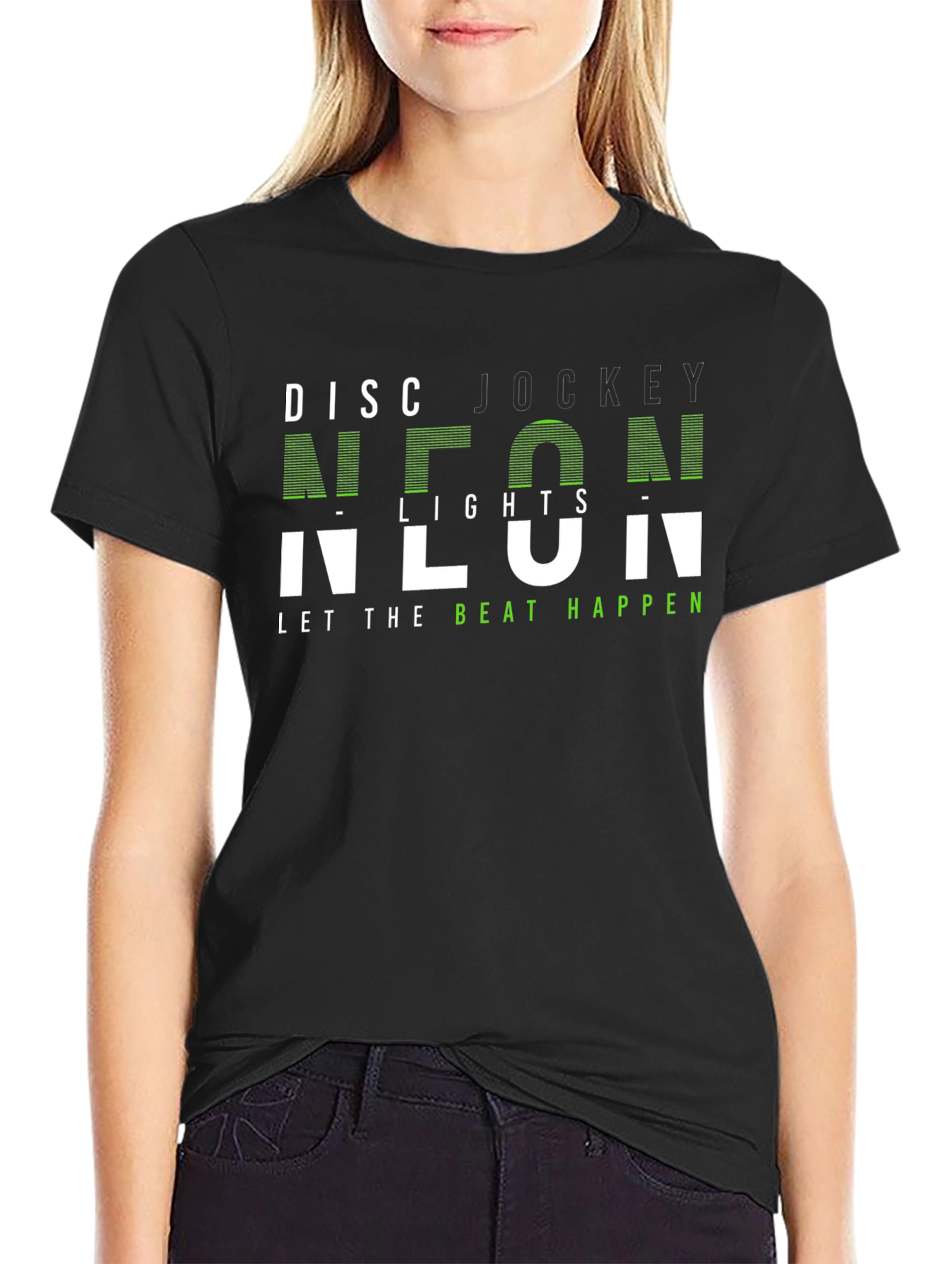 Neon Lights DJ T-Shirt - Let The Beat Happen!