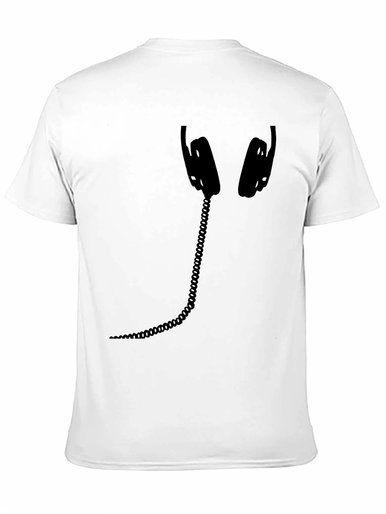 Headphone Graphic Tee - Black Cotton Casual Shirt