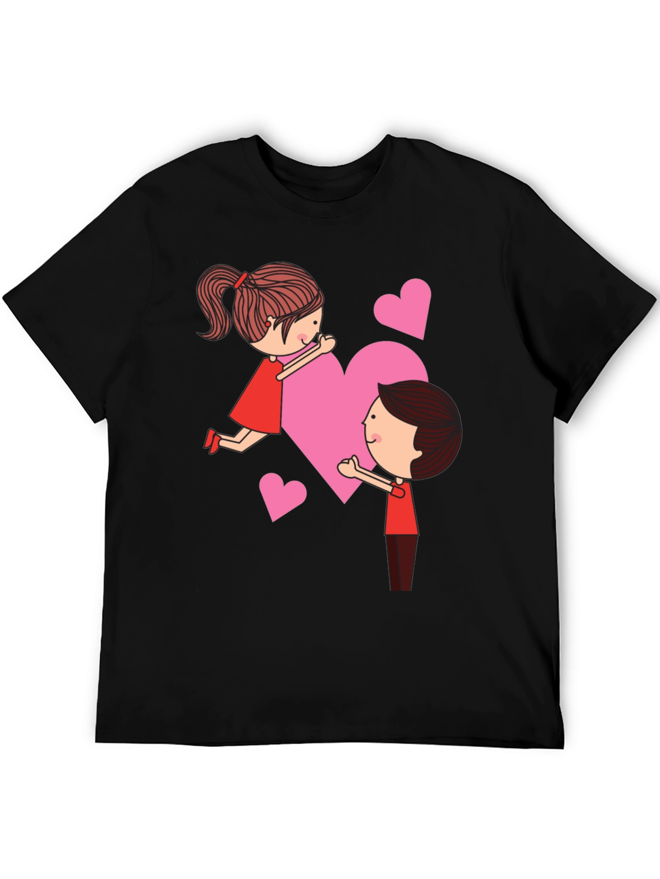 Valentines Day Couple Heart Graphic Tee