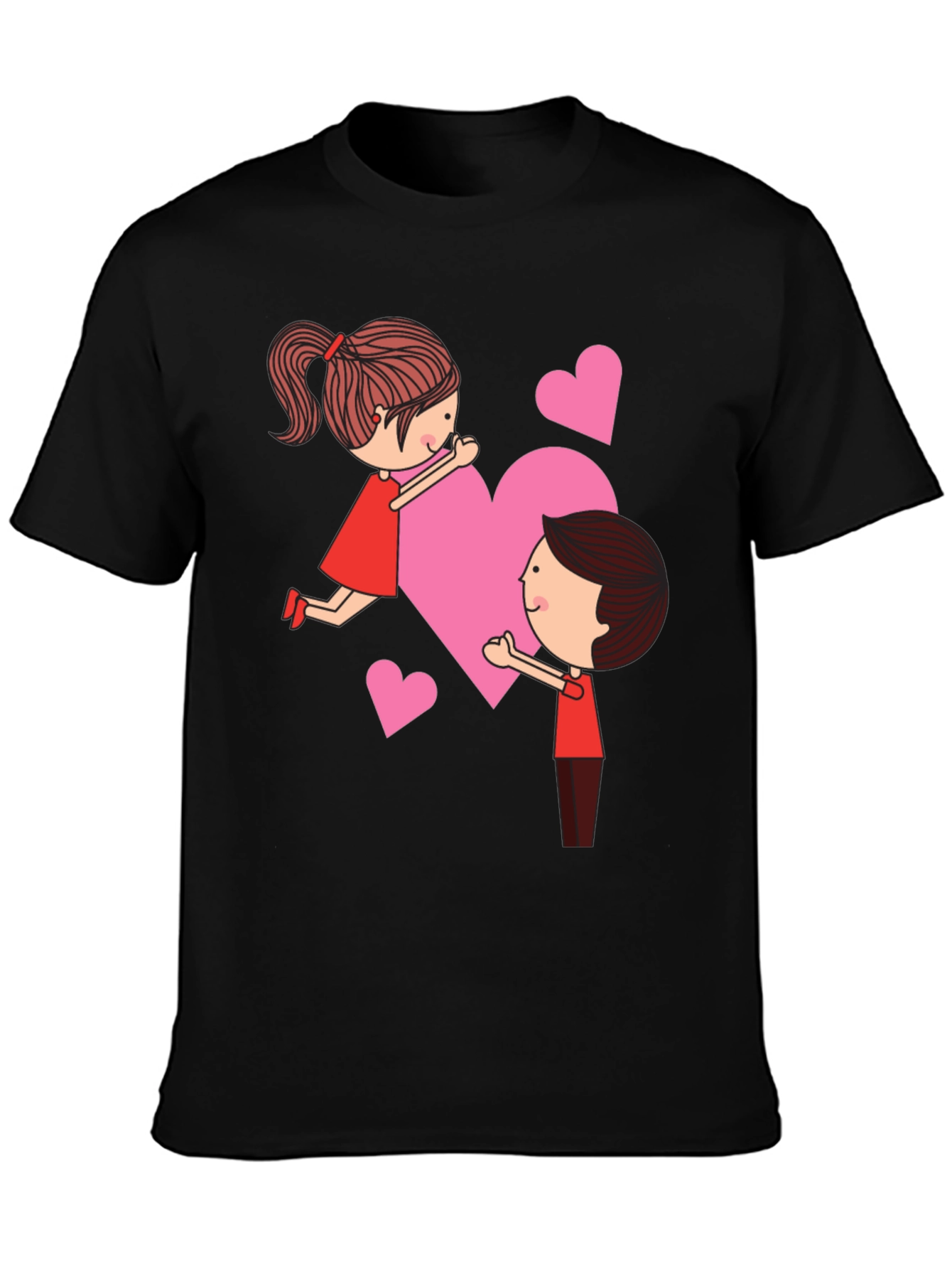 Valentines Day Couple Heart Graphic Tee