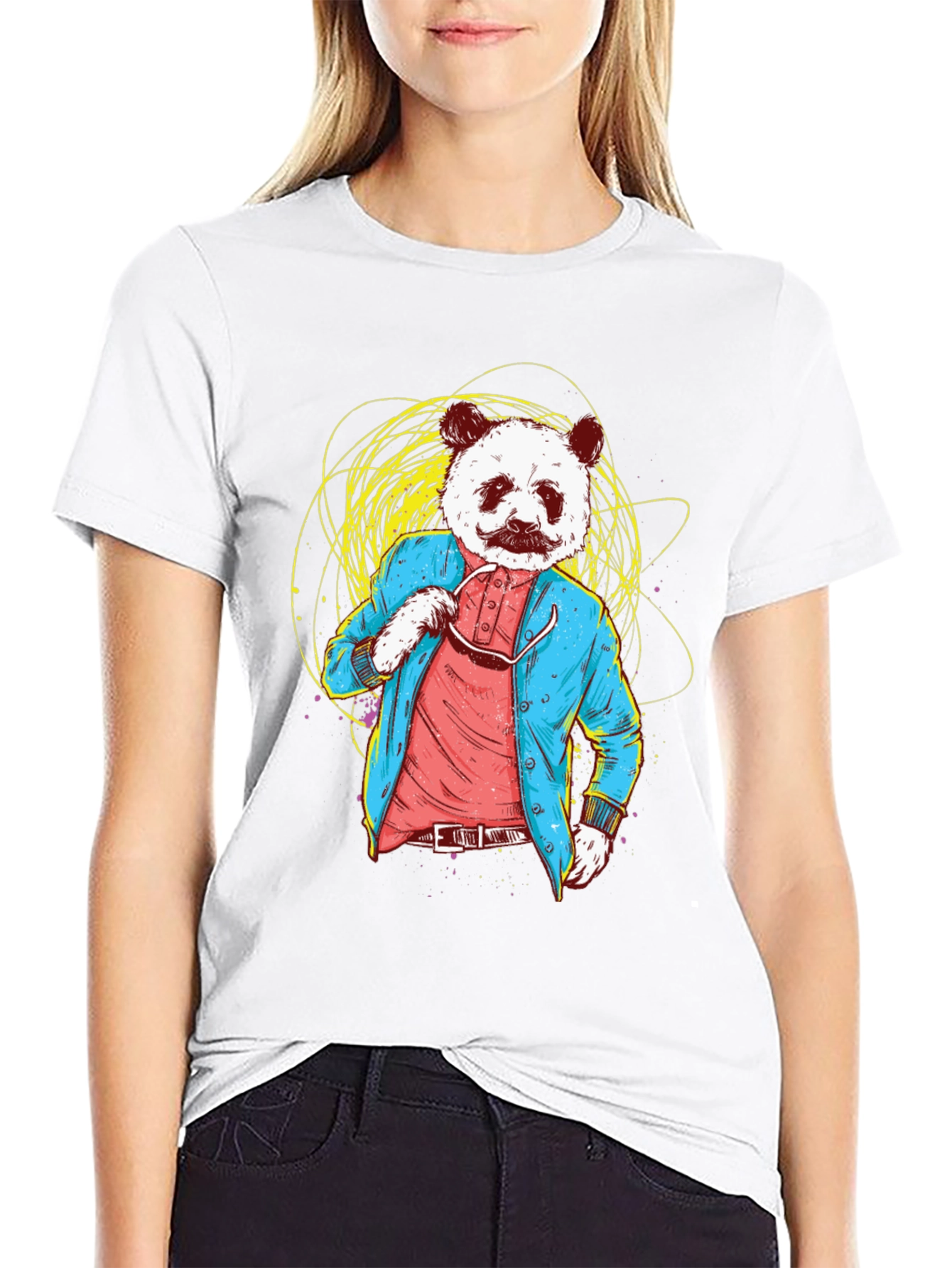 Panda Gentleman Graphic Tee - Cool Animal Design