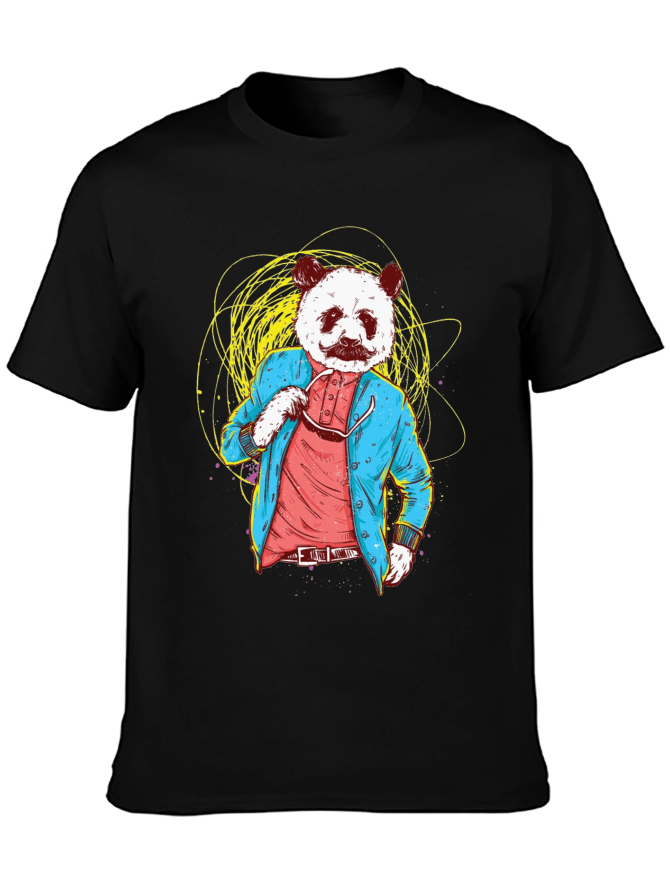 Panda Gentleman Graphic Tee - Cool Animal Design