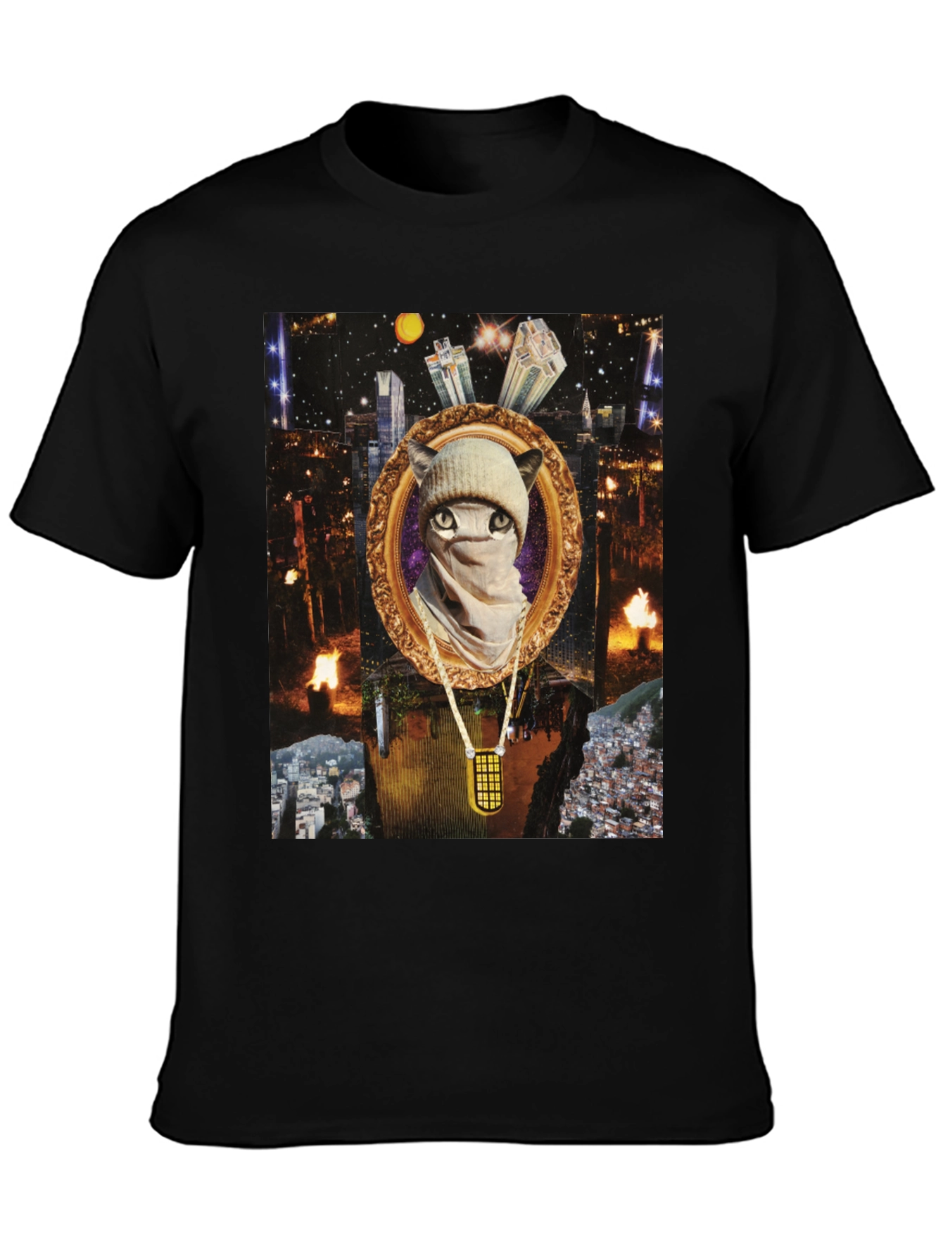 Gangster Cat Tee - Urban Style Mens T-shirt