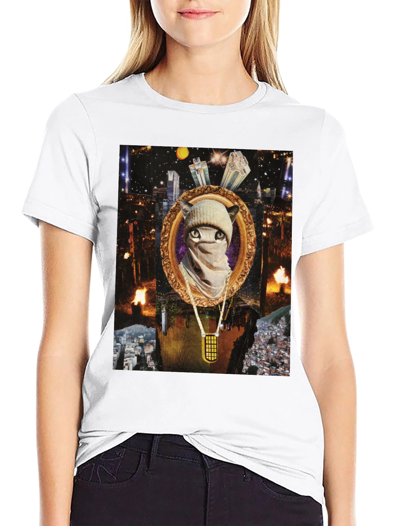 Gangster Cat Tee - Urban Style Mens T-shirt