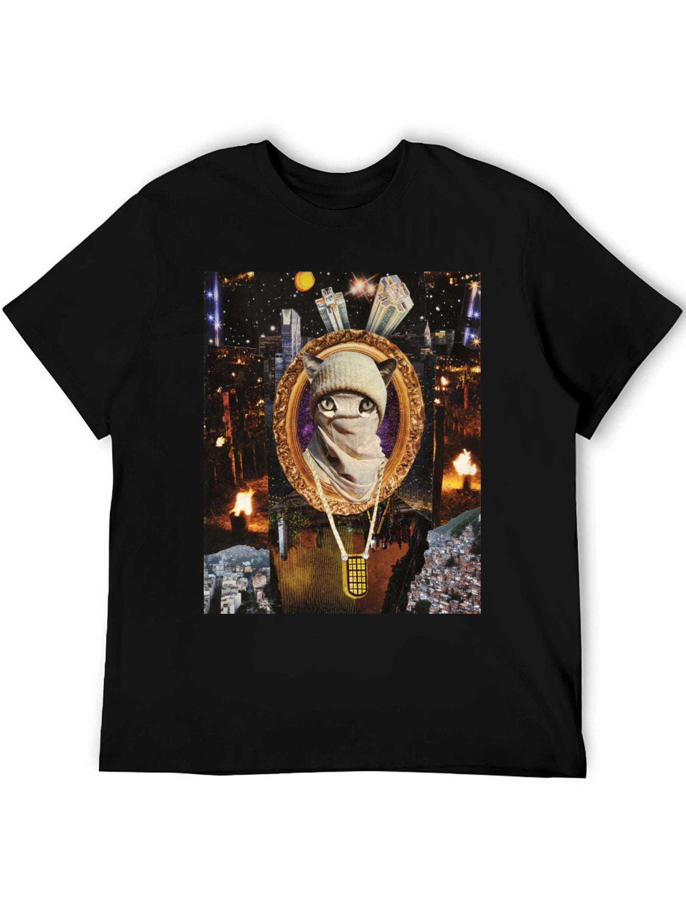 Gangster Cat Tee - Urban Style Mens T-shirt