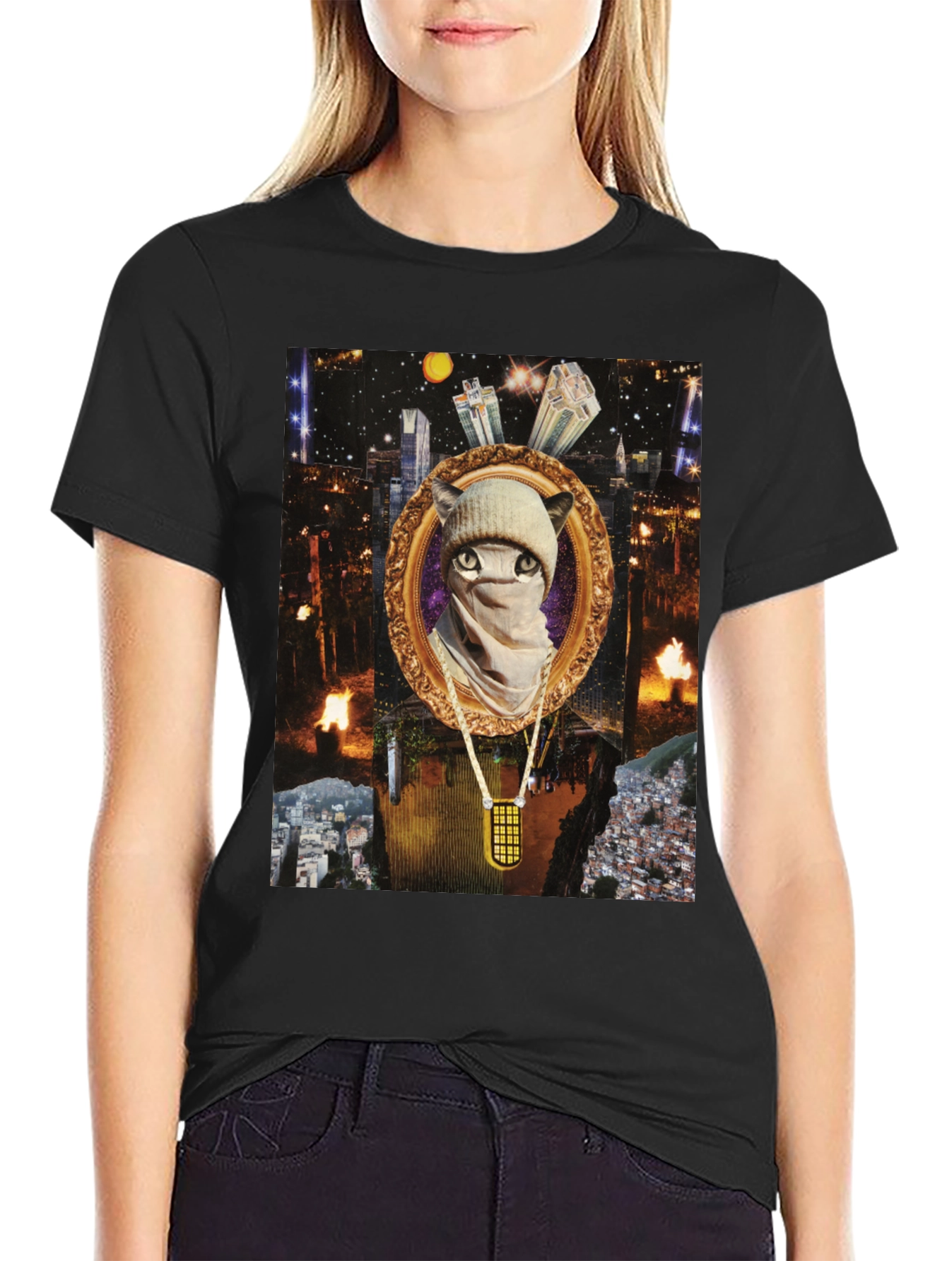 Gangster Cat Tee - Urban Style Mens T-shirt