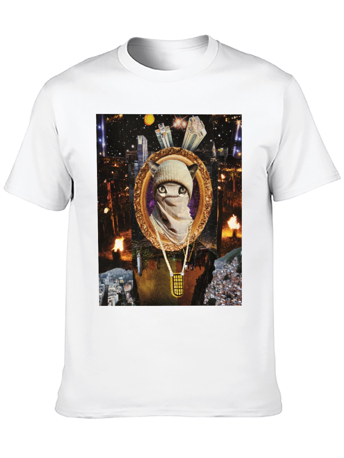 Gangster Cat Tee - Urban Style Mens T-shirt