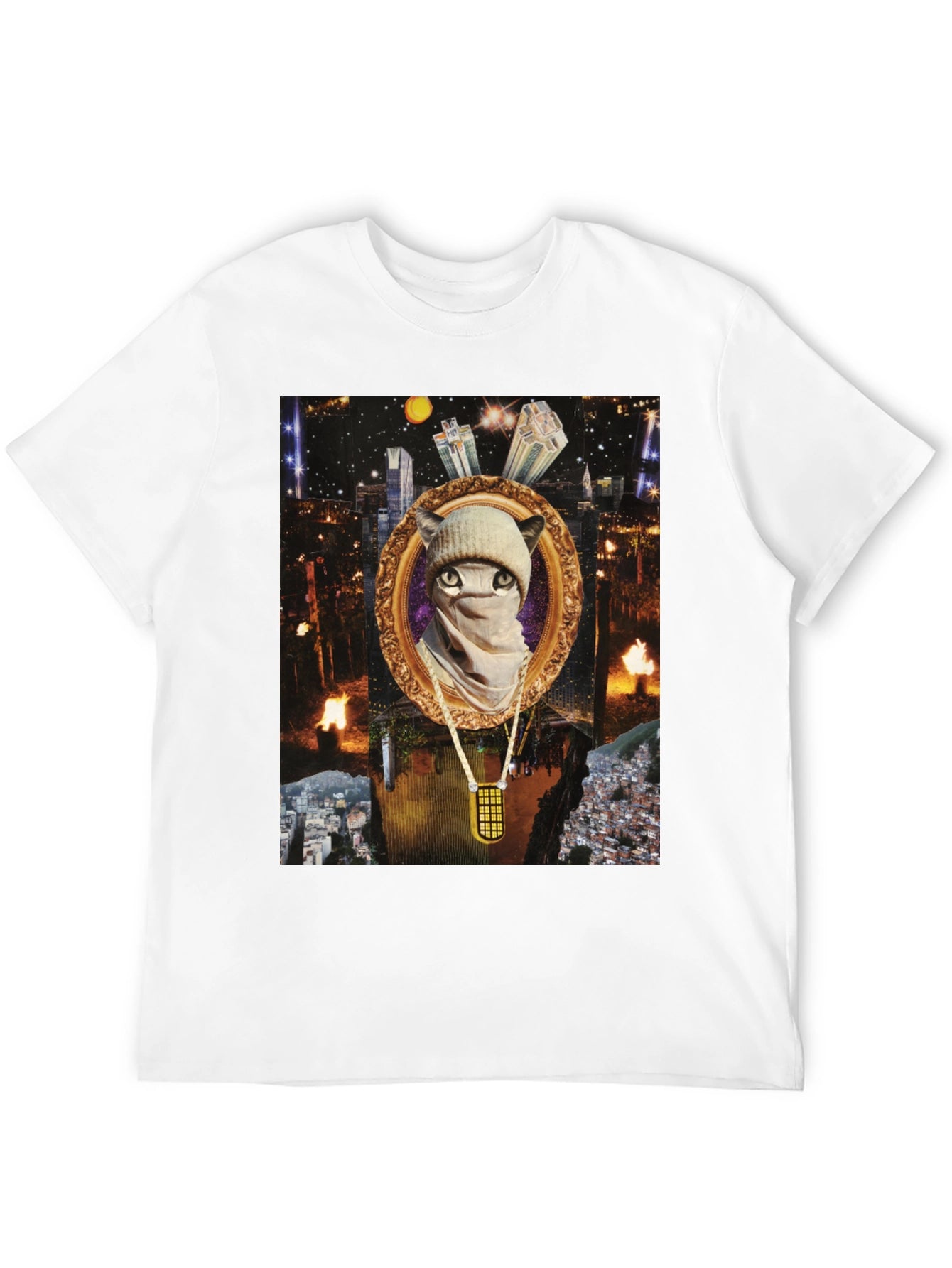 Gangster Cat Tee - Urban Style Mens T-shirt