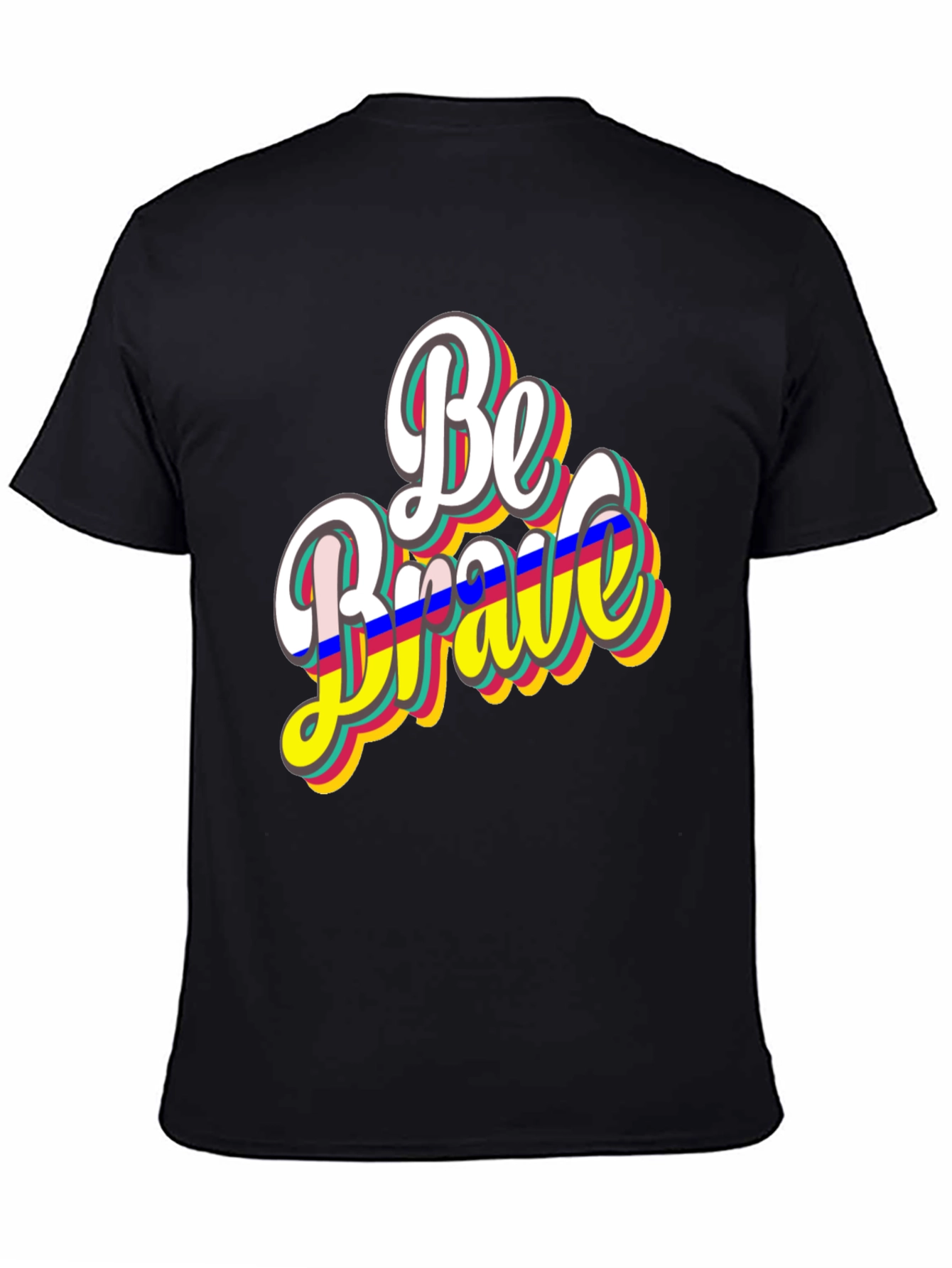 Be Brave Retro Graphic Tee - Black