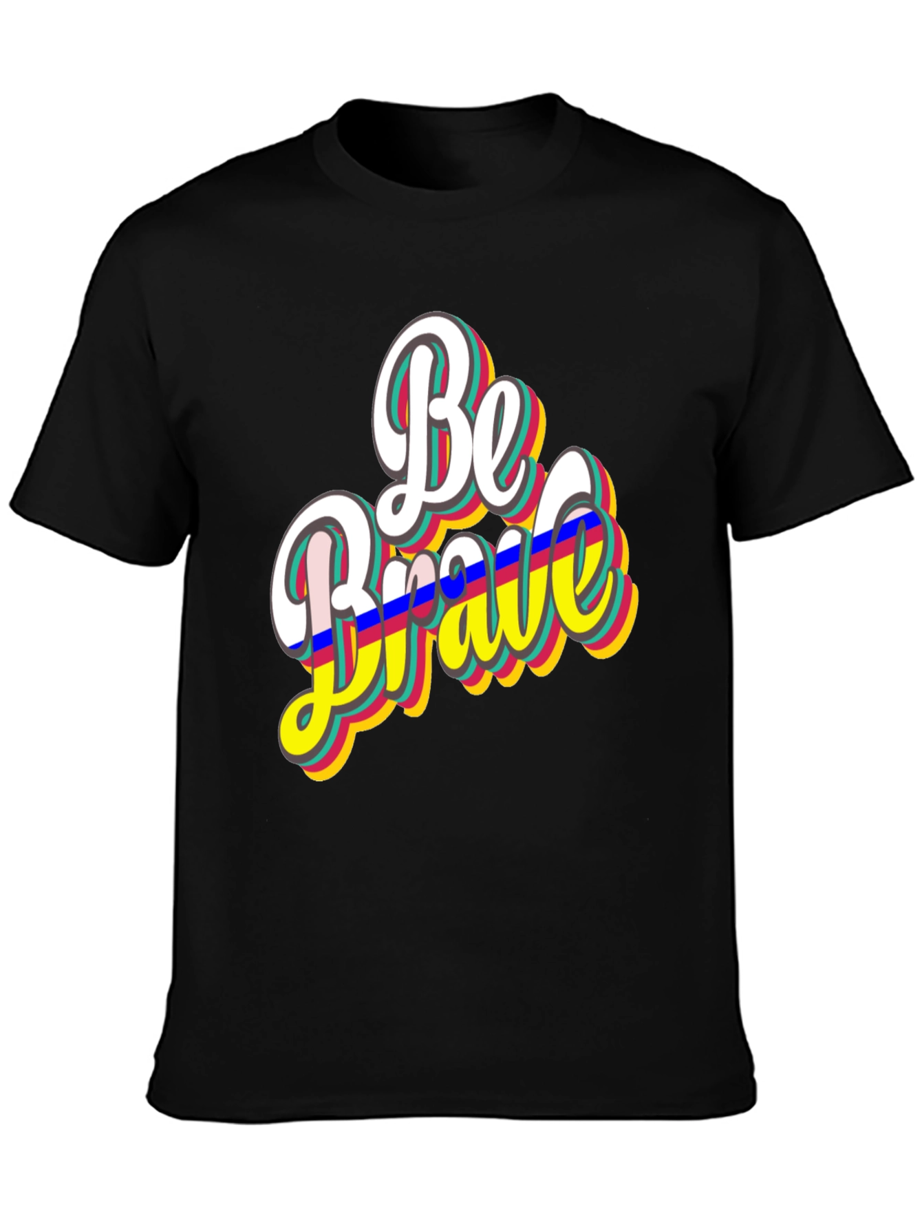 Be Brave Retro Graphic Tee - Black