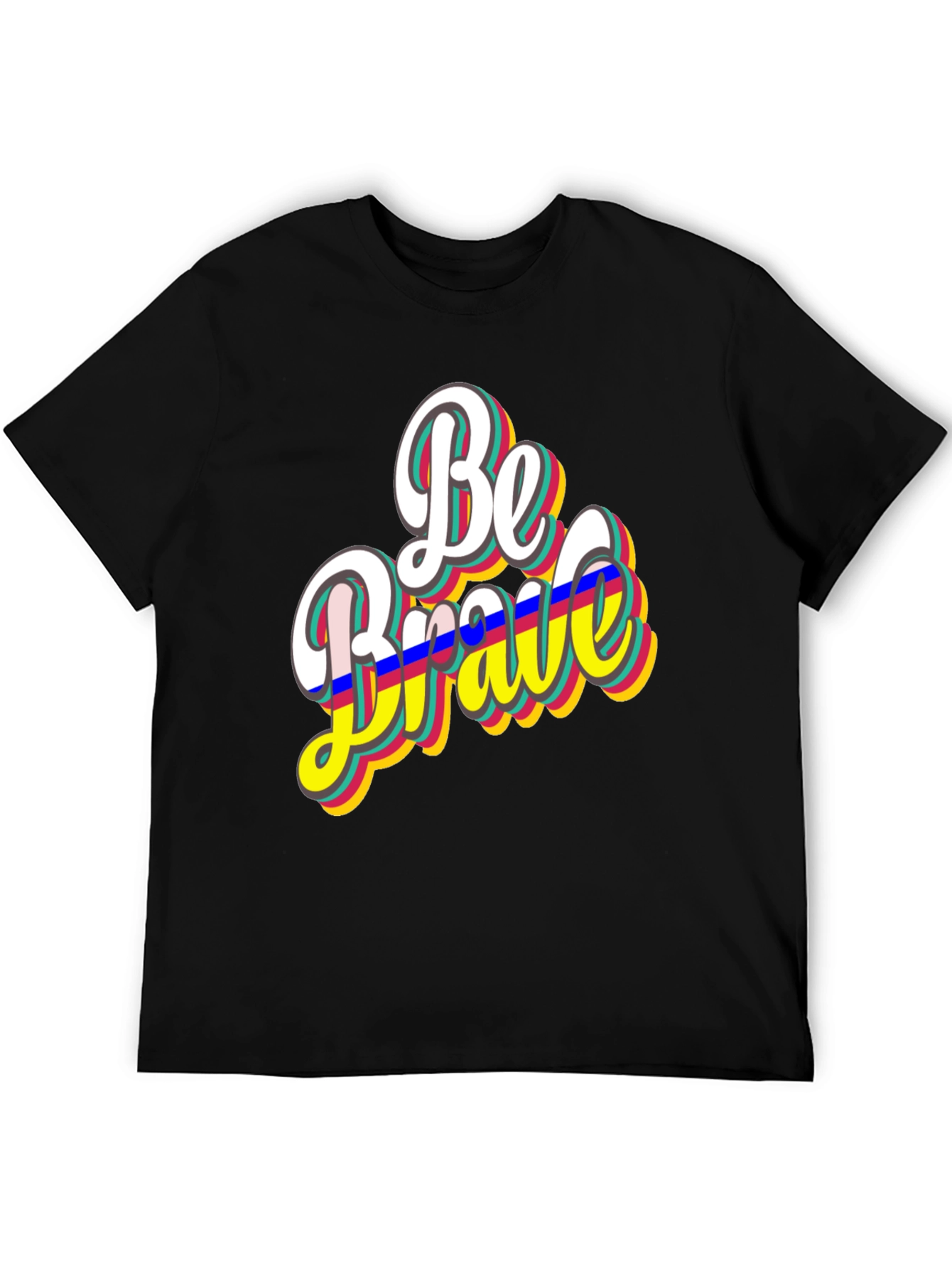 Be Brave Retro Graphic Tee - Black