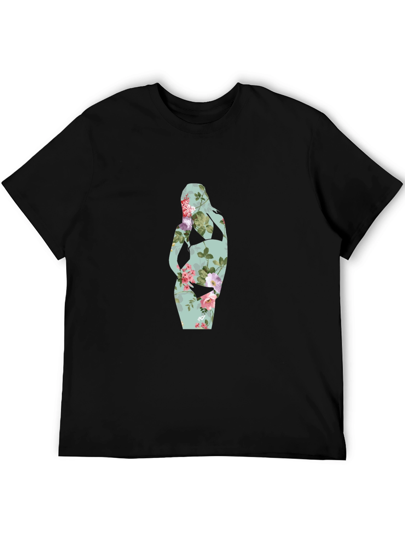 Floral Silhouette Maternity T-Shirt