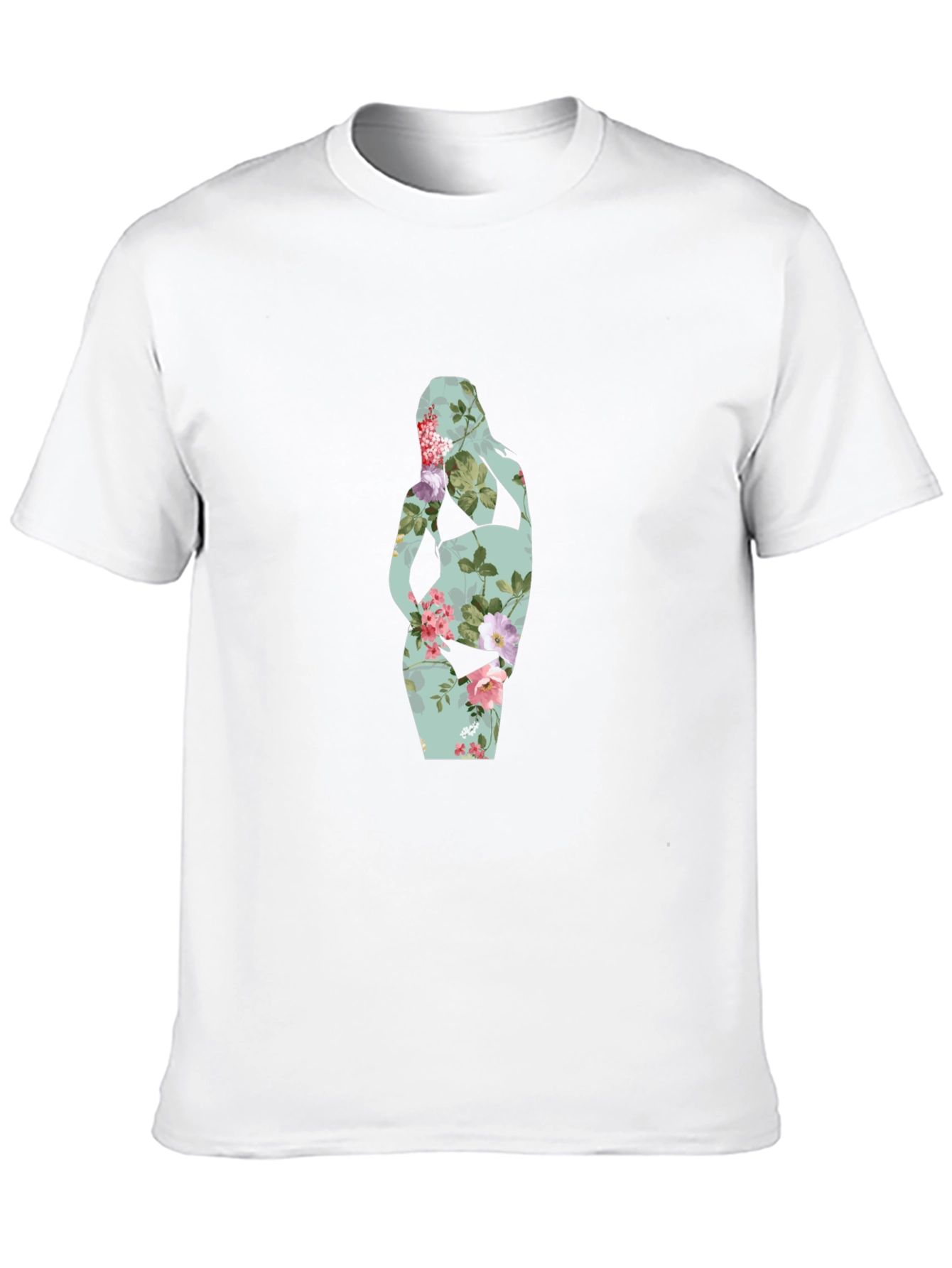 Floral Silhouette Maternity T-Shirt