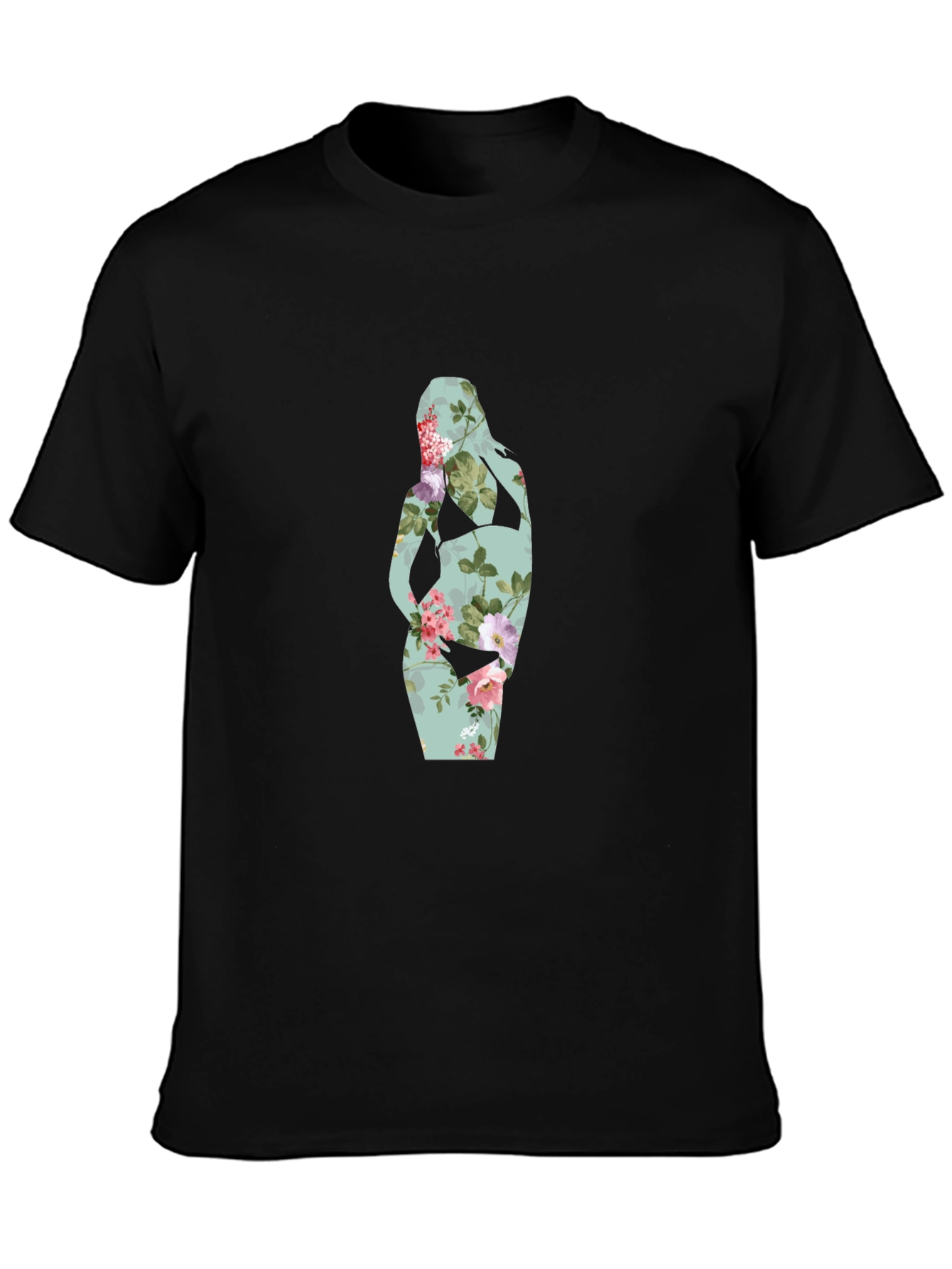 Floral Silhouette Maternity T-Shirt