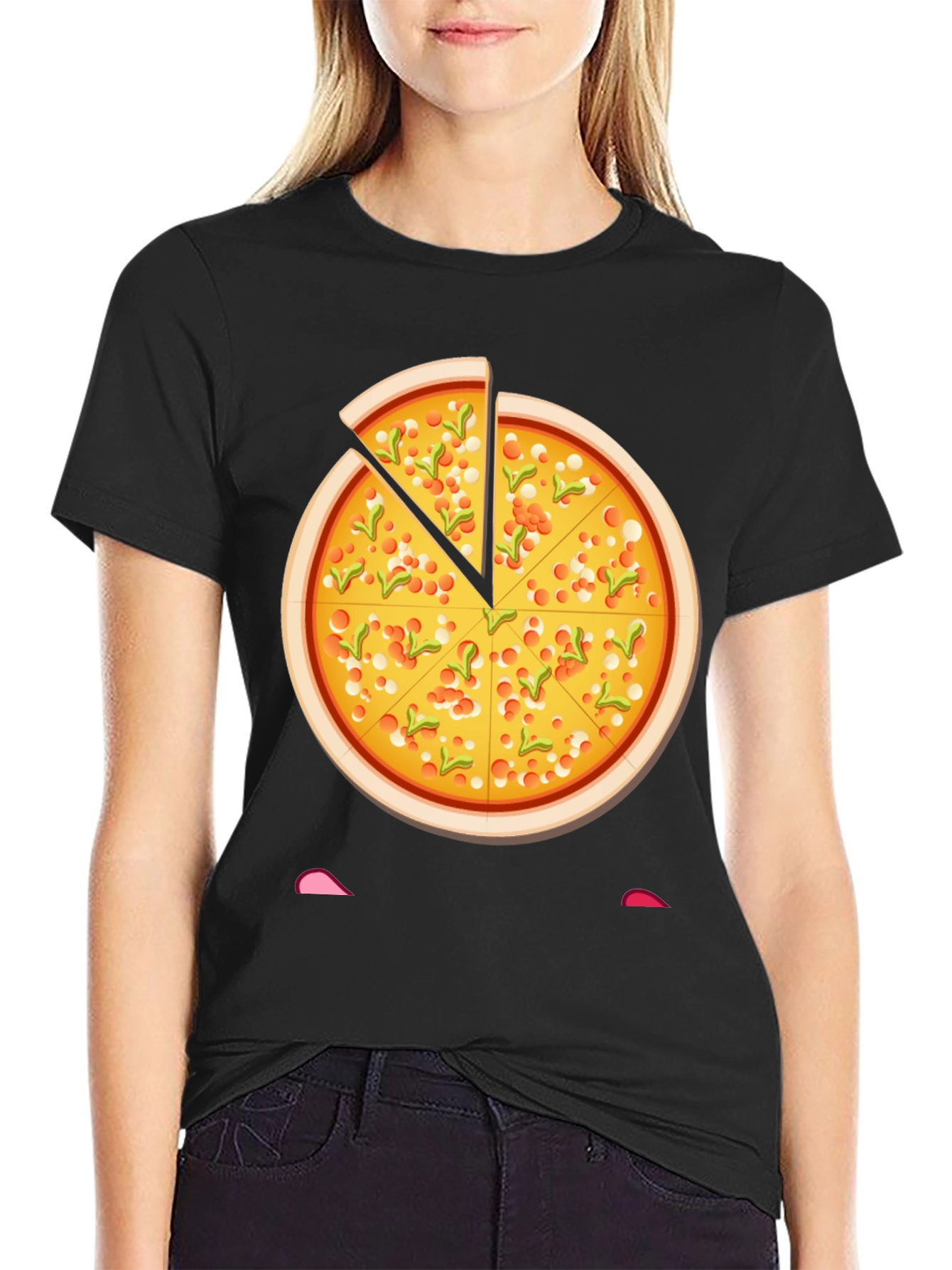 Pizza Slice Graphic Tee - Novelty Food T-Shirt