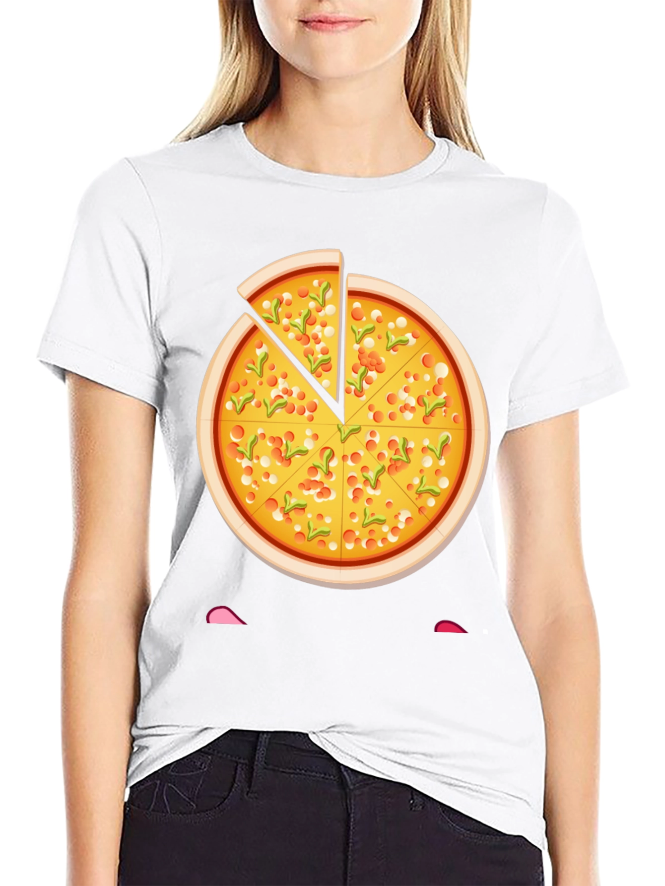 Pizza Slice Graphic Tee - Novelty Food T-Shirt