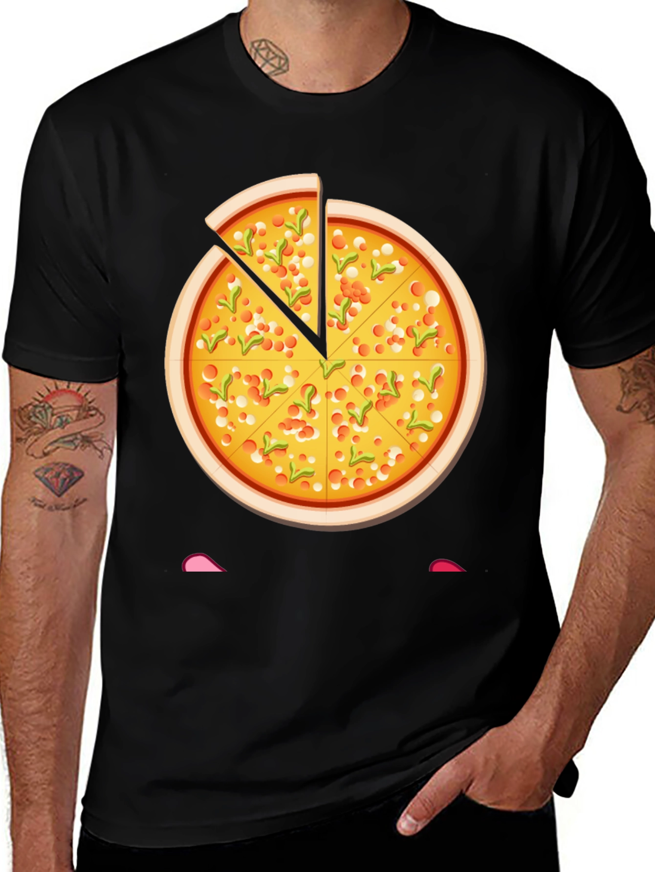 Pizza Slice Graphic Tee - Novelty Food T-Shirt
