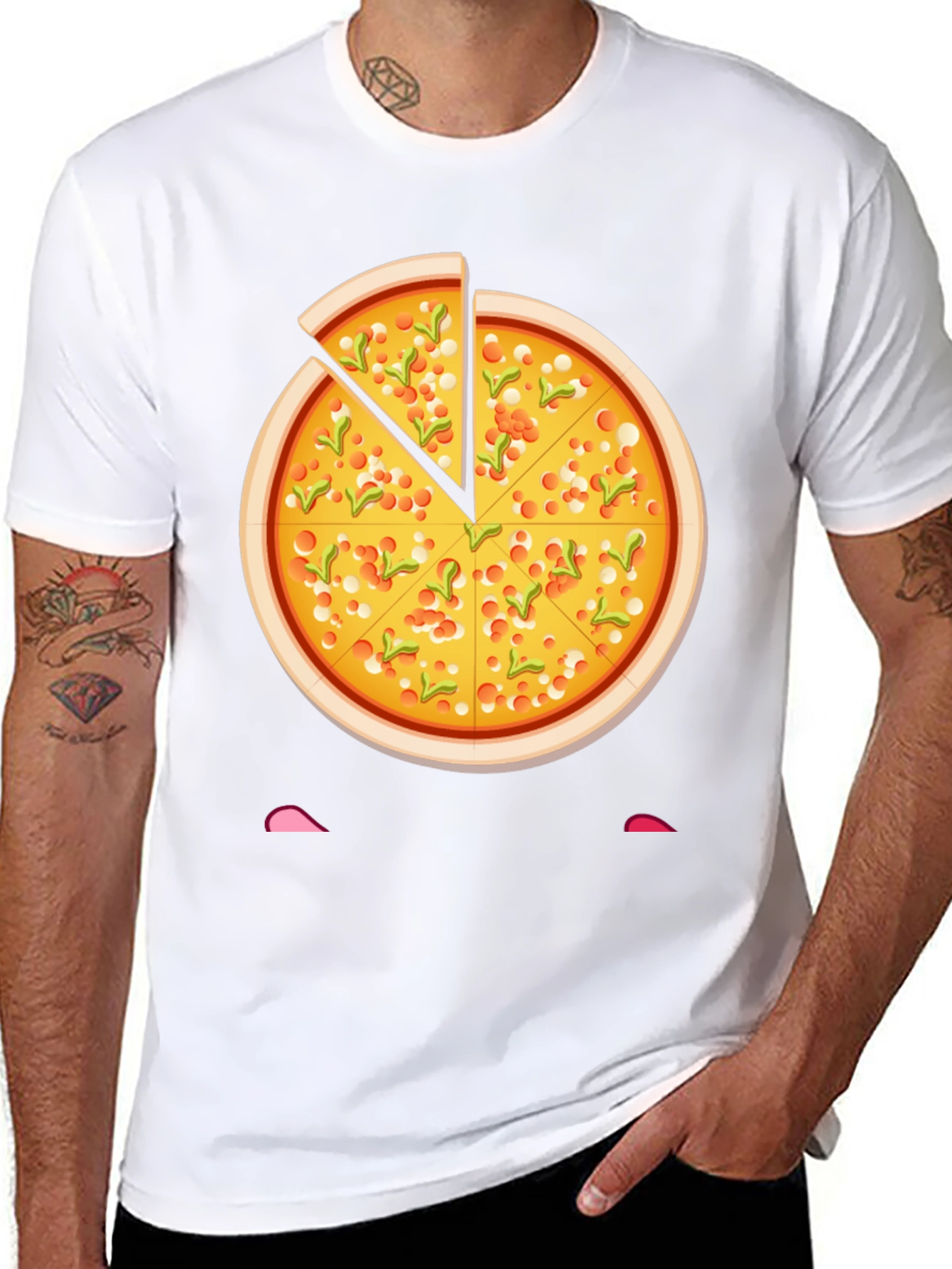 Pizza Slice Graphic Tee - Novelty Food T-Shirt