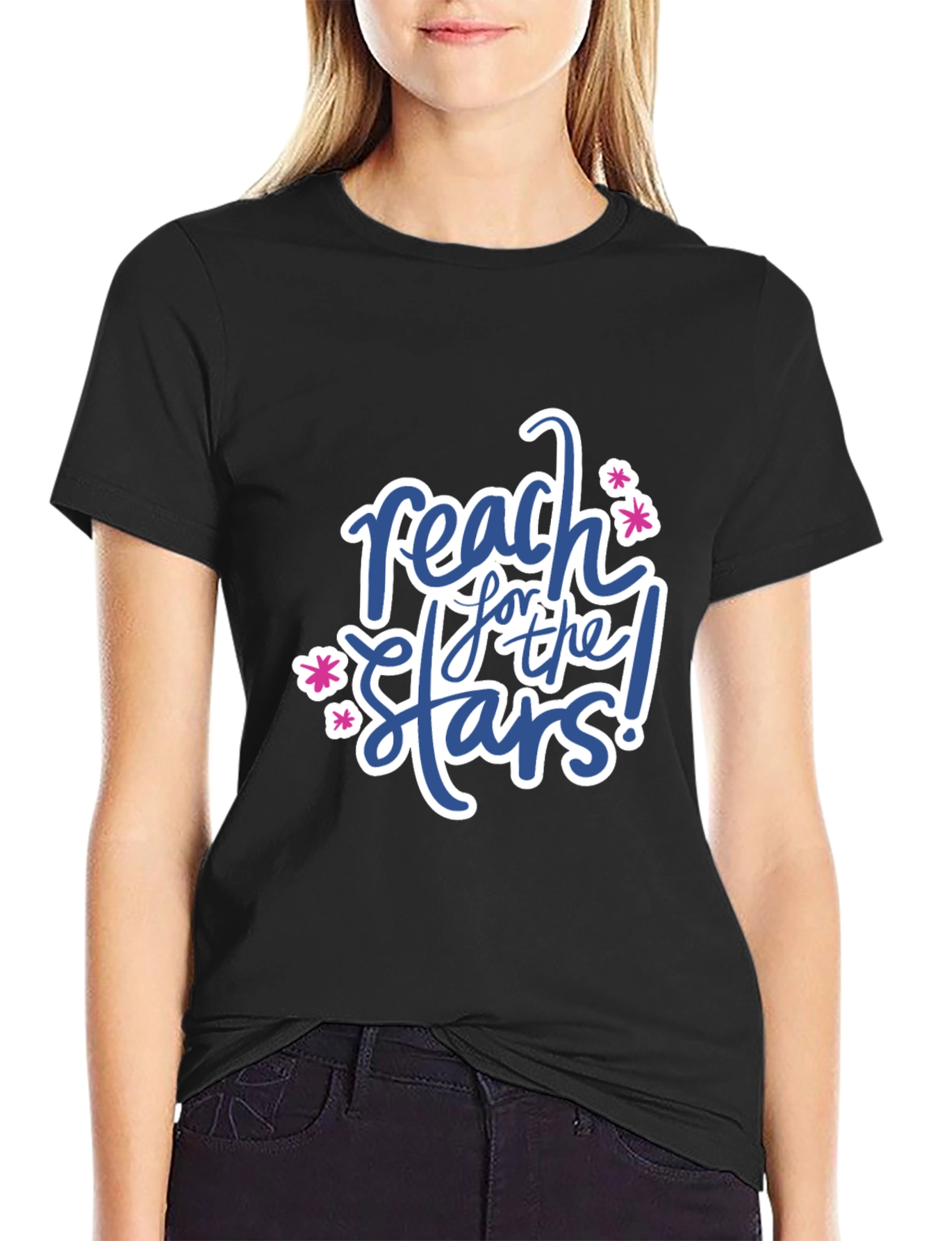 Reach For The Stars Graphic Tee - Black